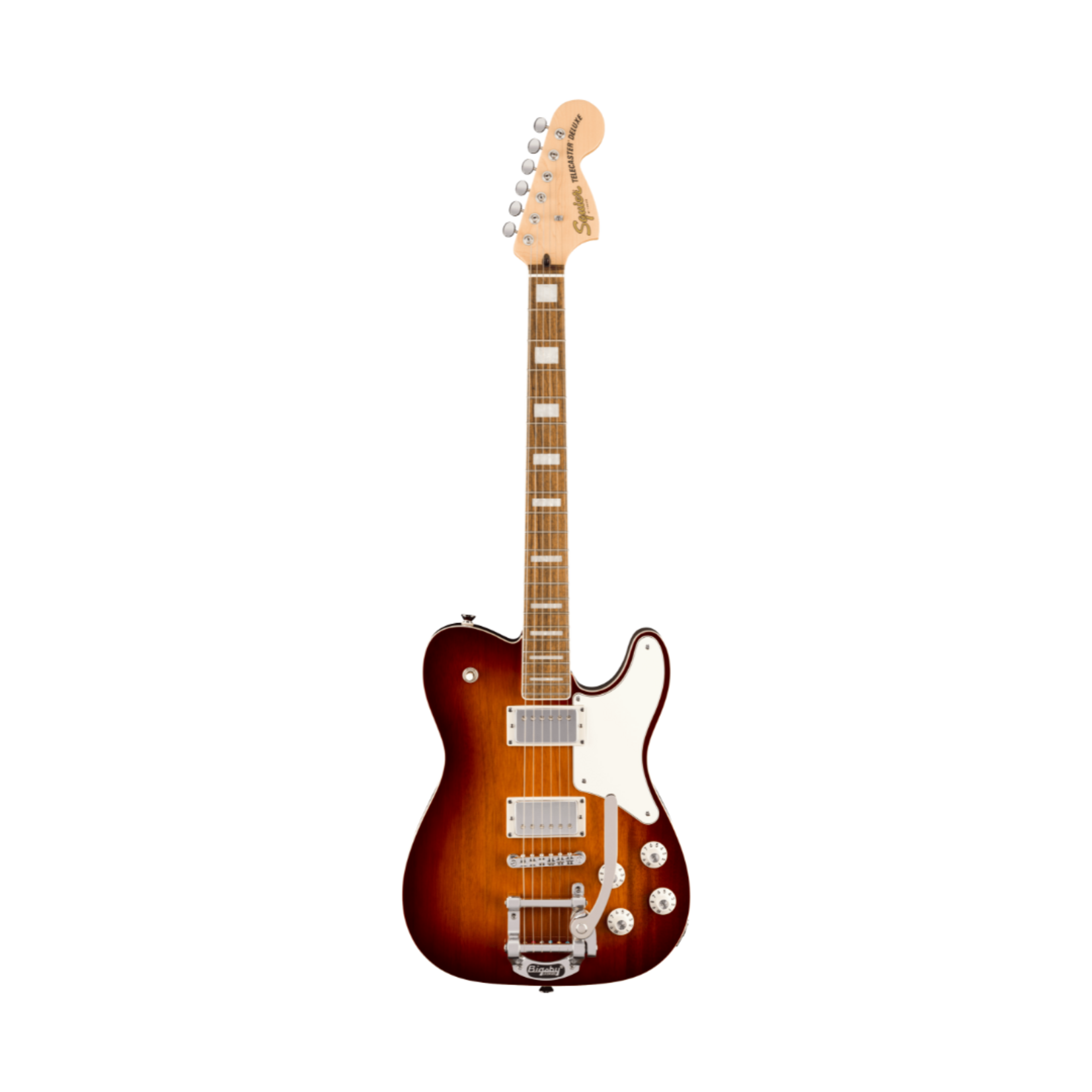 Squier Paranormal Troublemaker Telecaster® Deluxe Bigsby®, Laurel Fingerboard, Parchment Pickguard, Honey Sunburst