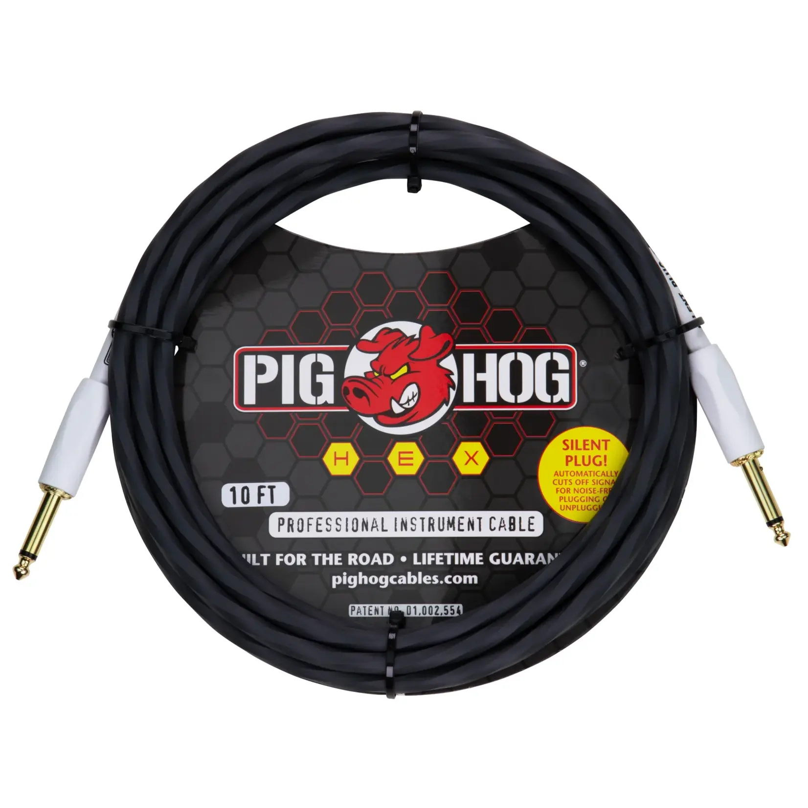 Pig Hog Hex Series Silent Cable 10 ft - Grey