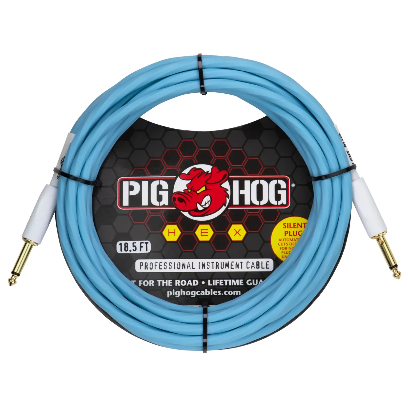 Pig Hog Hex Series Silent Cable 18.6 ft - Daphne Blue