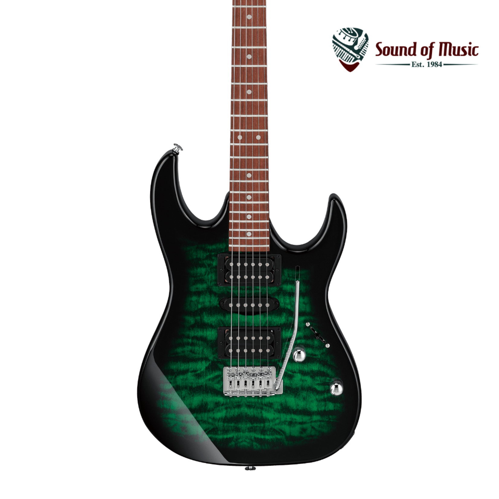 Ibanez Gio GRX70QA Electric Guitar - Transparent Emerald Burst