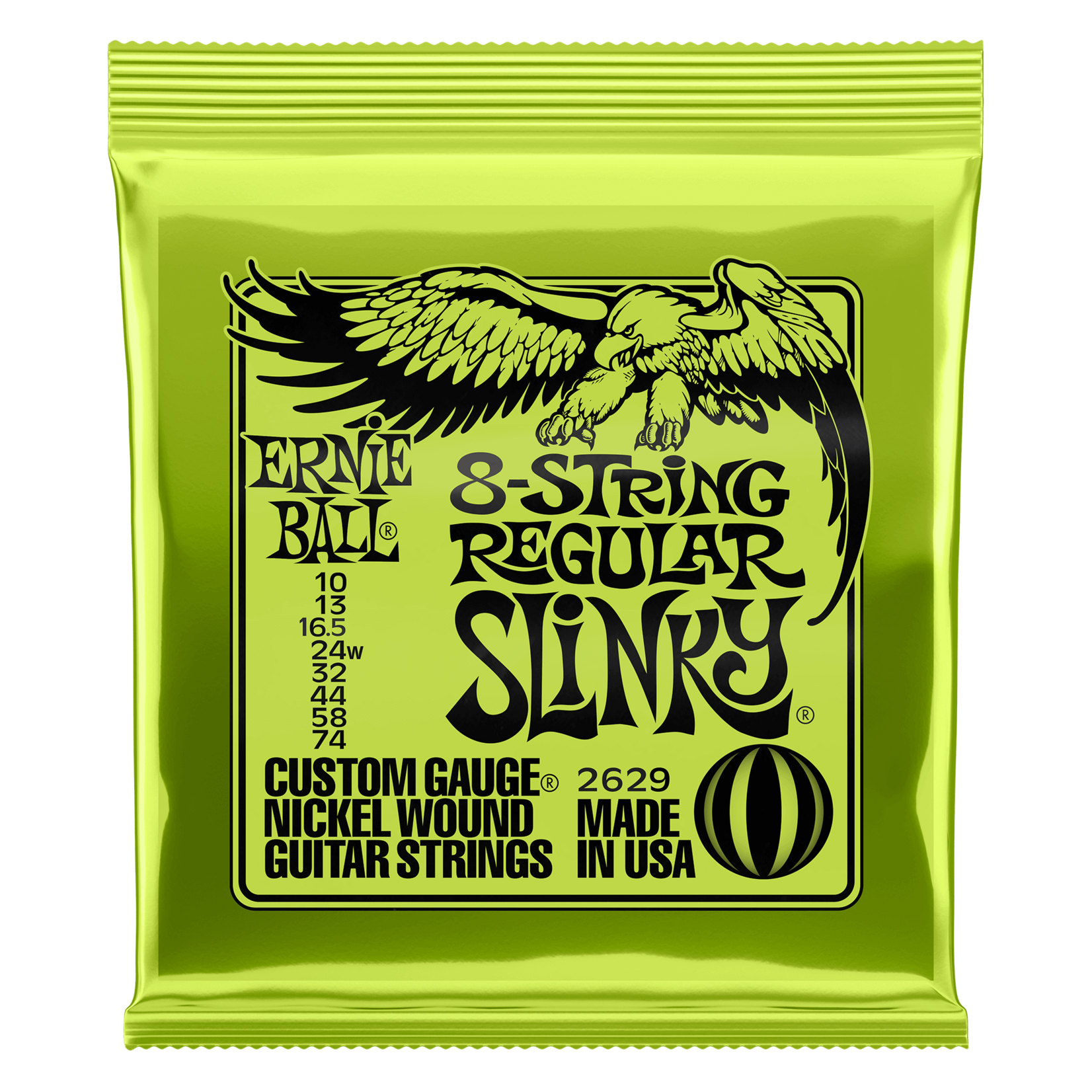 Ernie Ball Slinky Nickel Wound 8-String Electric Guitar Strings 10-74 Gauge