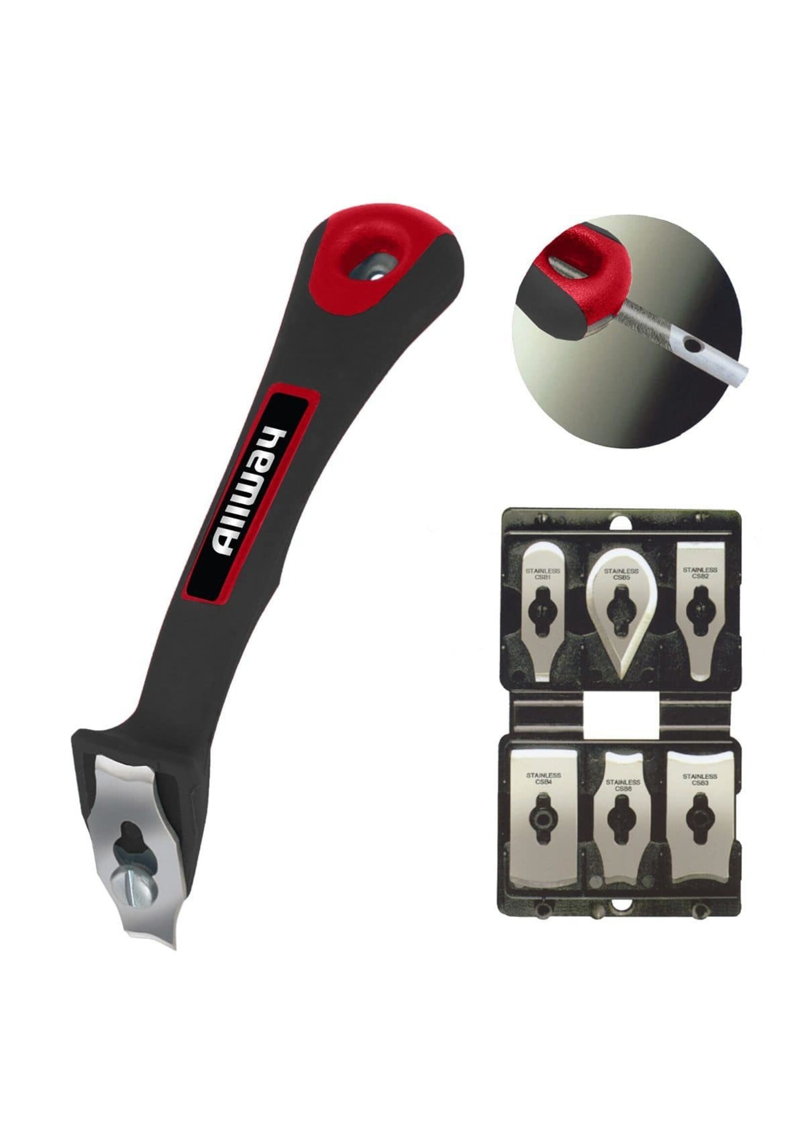Allway Soft Grip Contour Scraper Set w/6 blades, carded