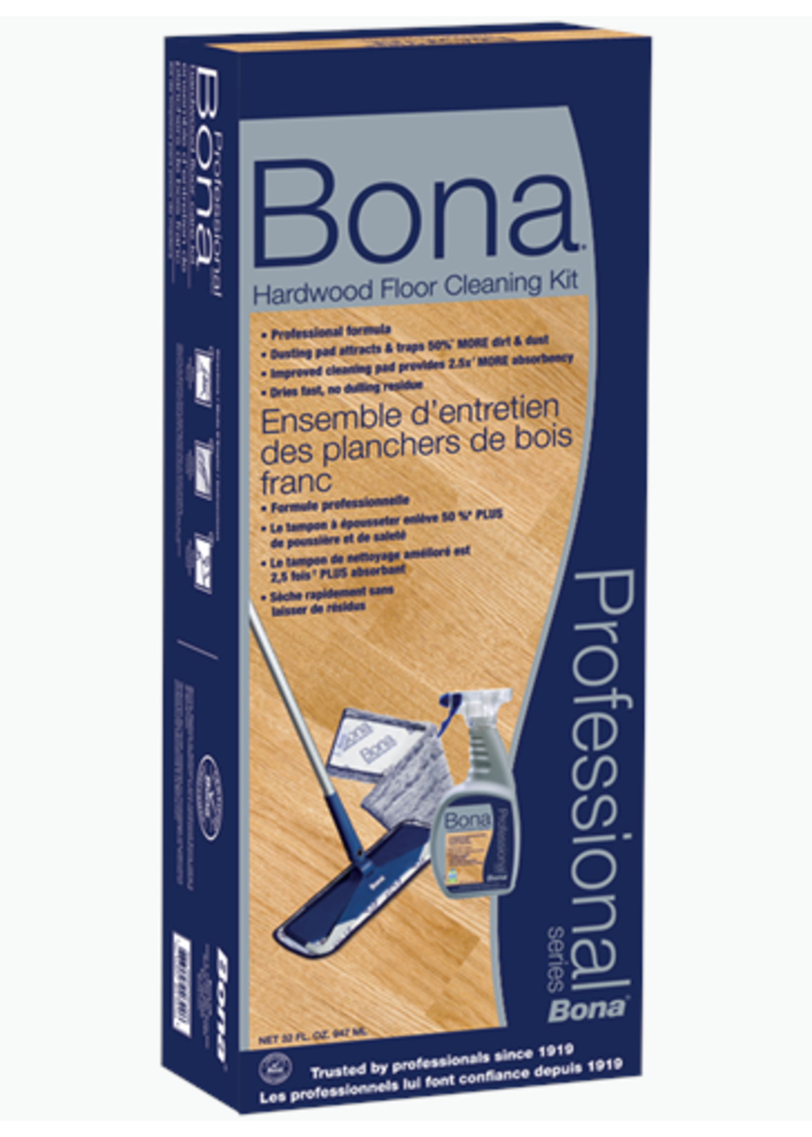 Bona Hardwood Floor Care Kit 15-Inch Head 52-Inch Handle Blue