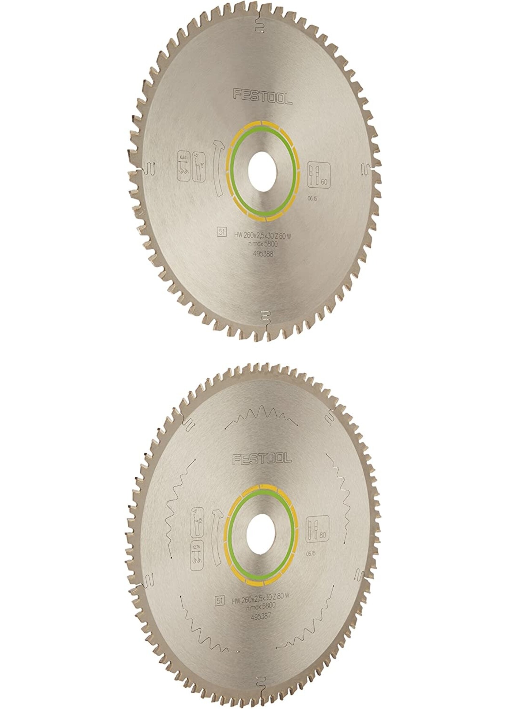 Festool 203150 Saw blade       HW 260 W60/W80 Set