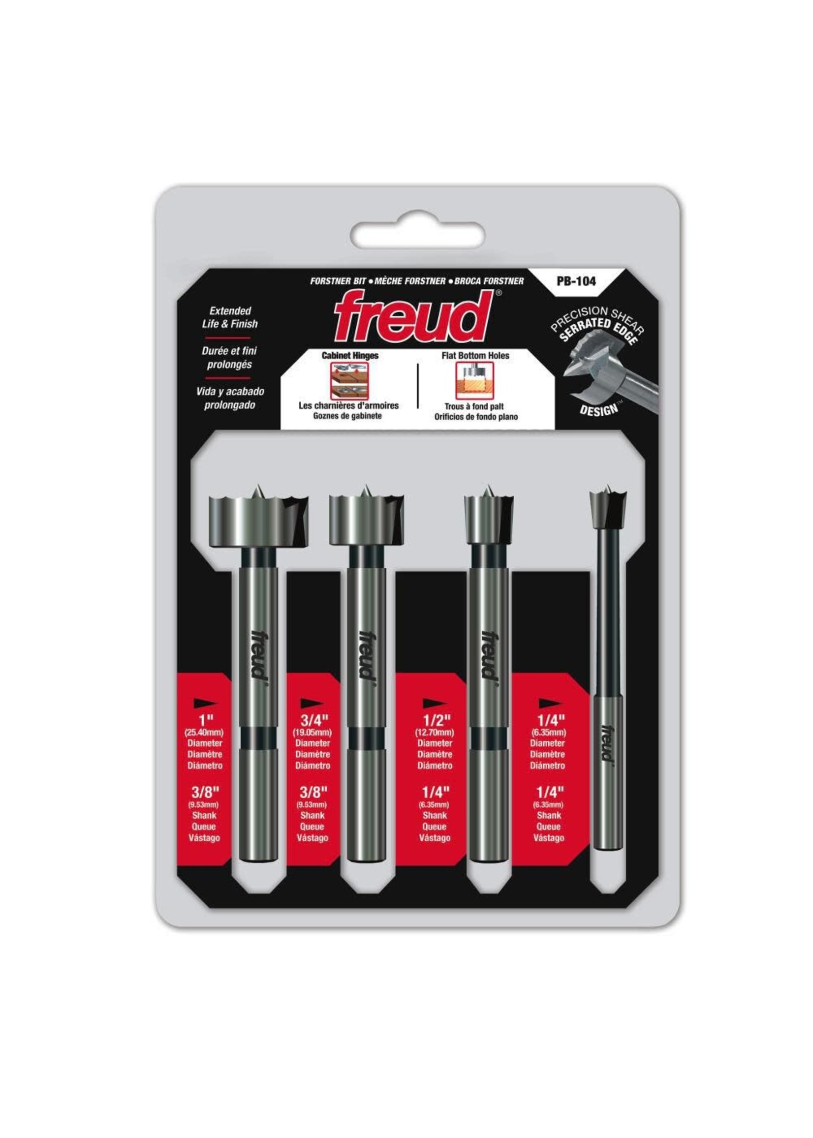 Freud/Diablo PB-104 1/4" to 1" 4 Pcs. Forstner Bit Set PB-104