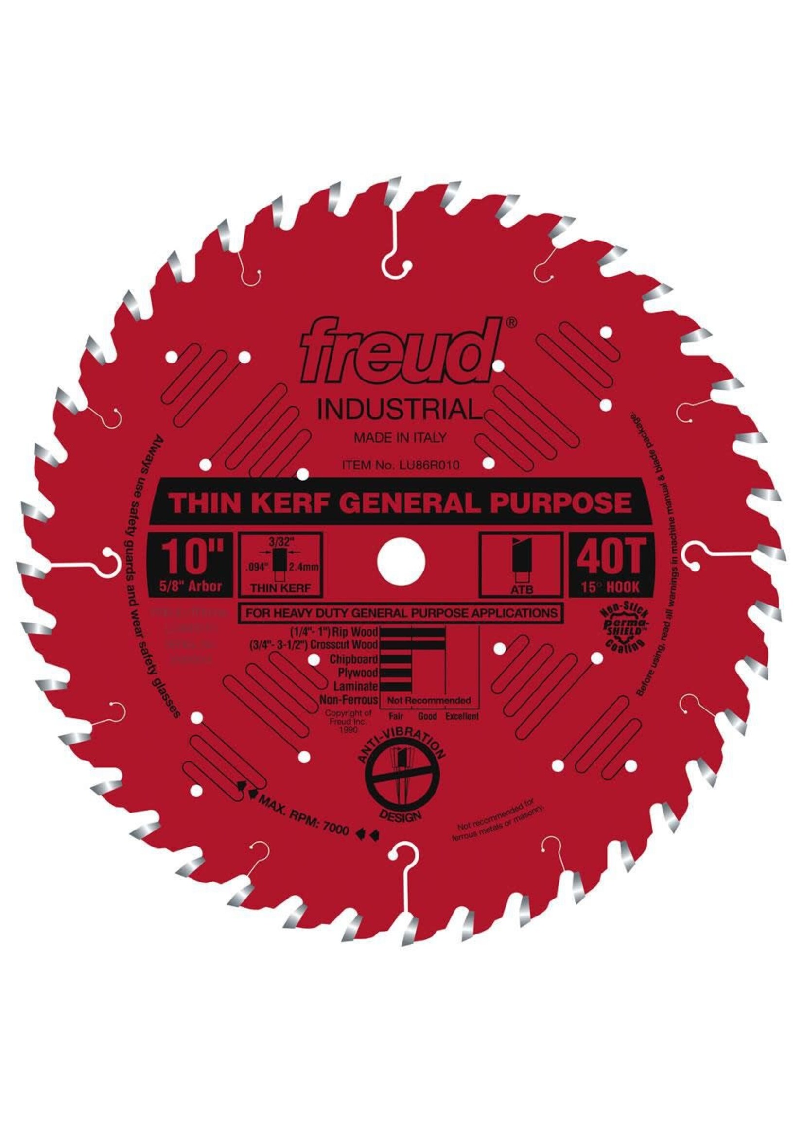 Freud/Diablo 10" Thin Kerf General Purpose Blade LU86R010