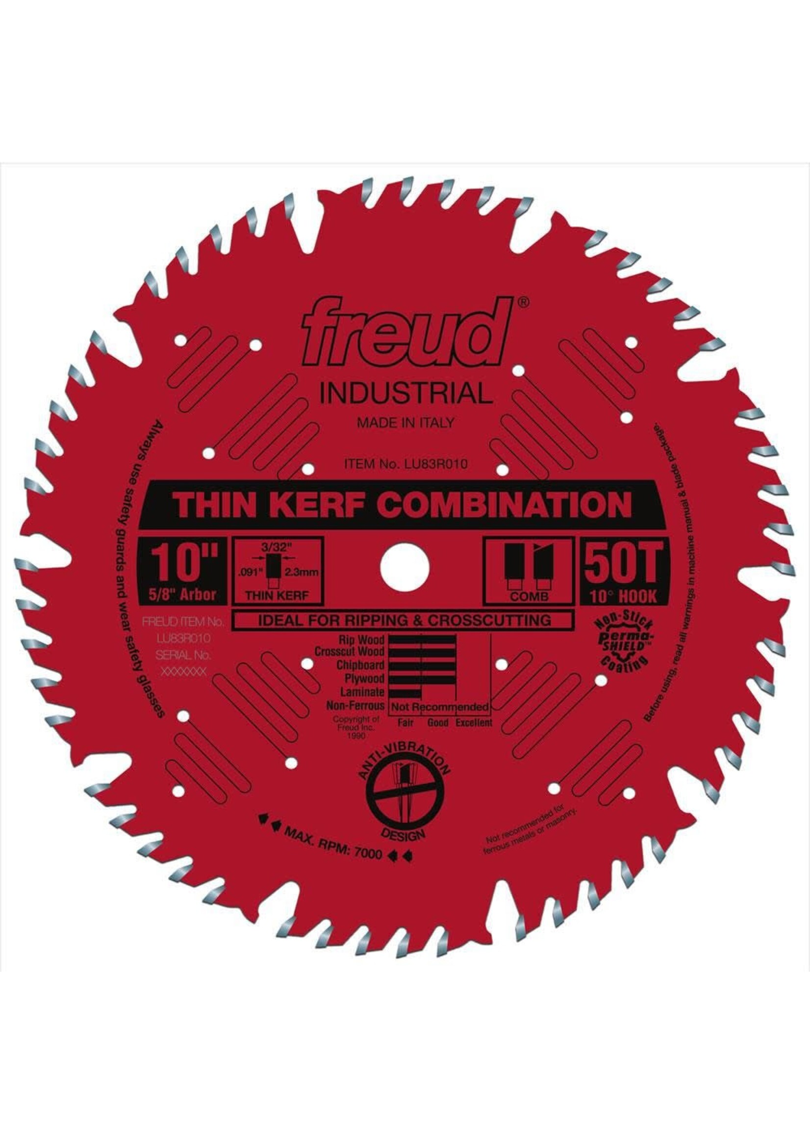 Freud/Diablo 10" Thin Kerf Combination Blade LU83R010