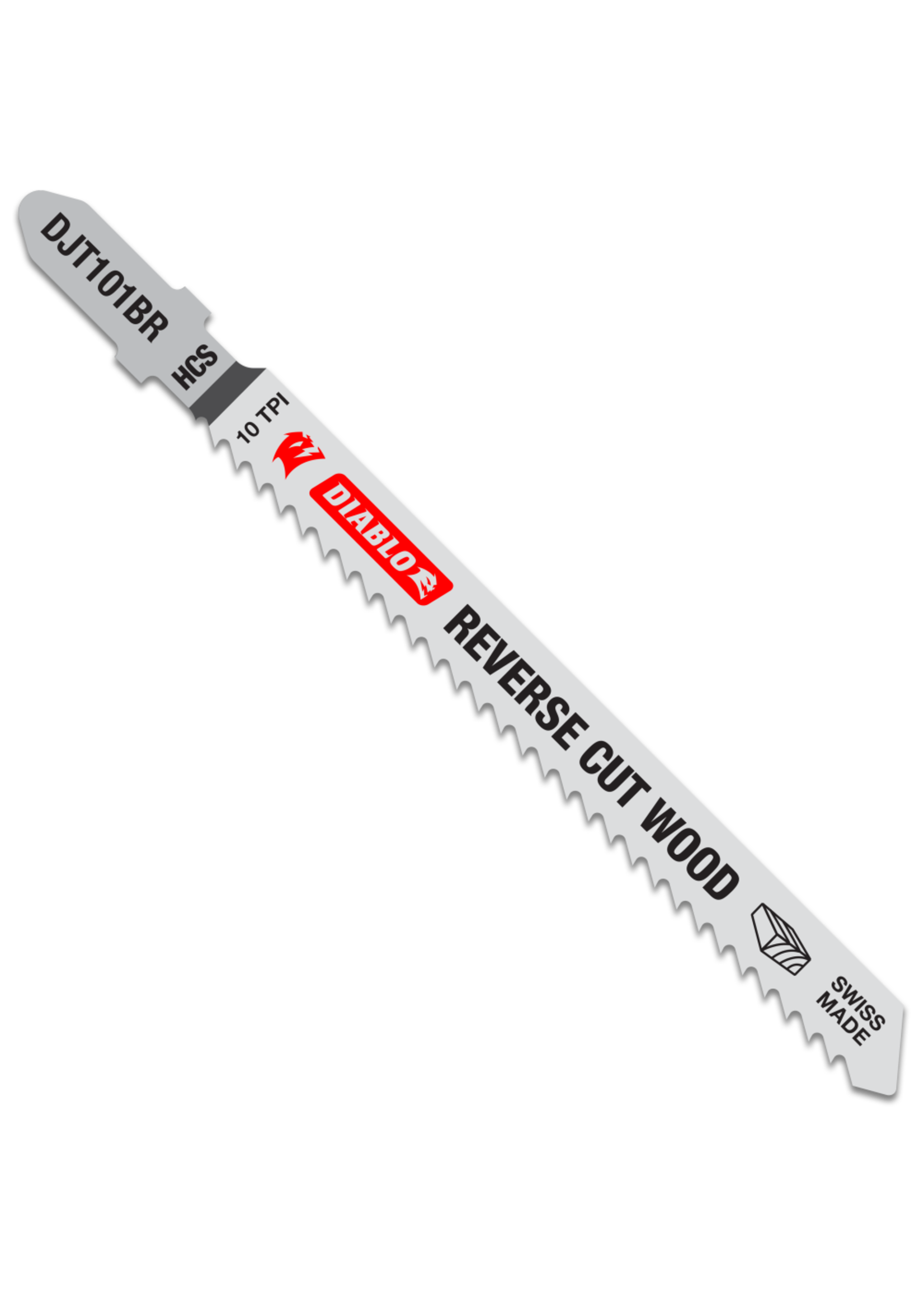 Freud/Diablo 4 in. 10 TPI High Carbon Steel T-Shank Jig Saw Blades for Reverse Cuts in Wood DJT101BR5