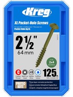 Kreg Kreg HD WR Pocket Screws - 2-1/2", #14 Coarse, Washer-Head, 125ct
