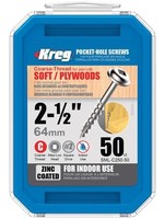 Kreg Kreg Pocket Screws - 2-1/2", #8 Coarse, Washer-Head, 50ct