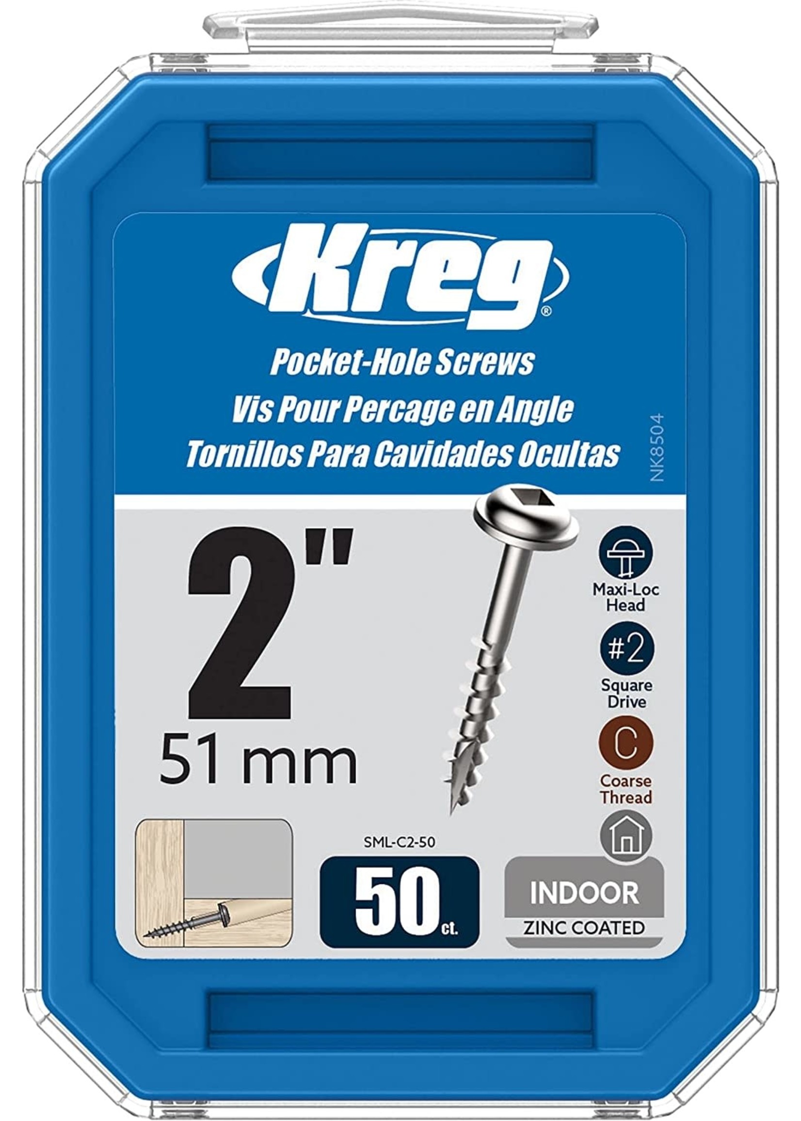 Kreg Kreg Pocket Screws - 2", #8 Coarse, Washer-Head, 50ct