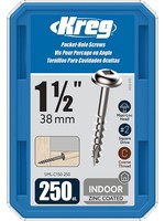 Kreg Kreg Pocket Screws - 1-1/2", #8 Coarse, Washer-Head, 250ct