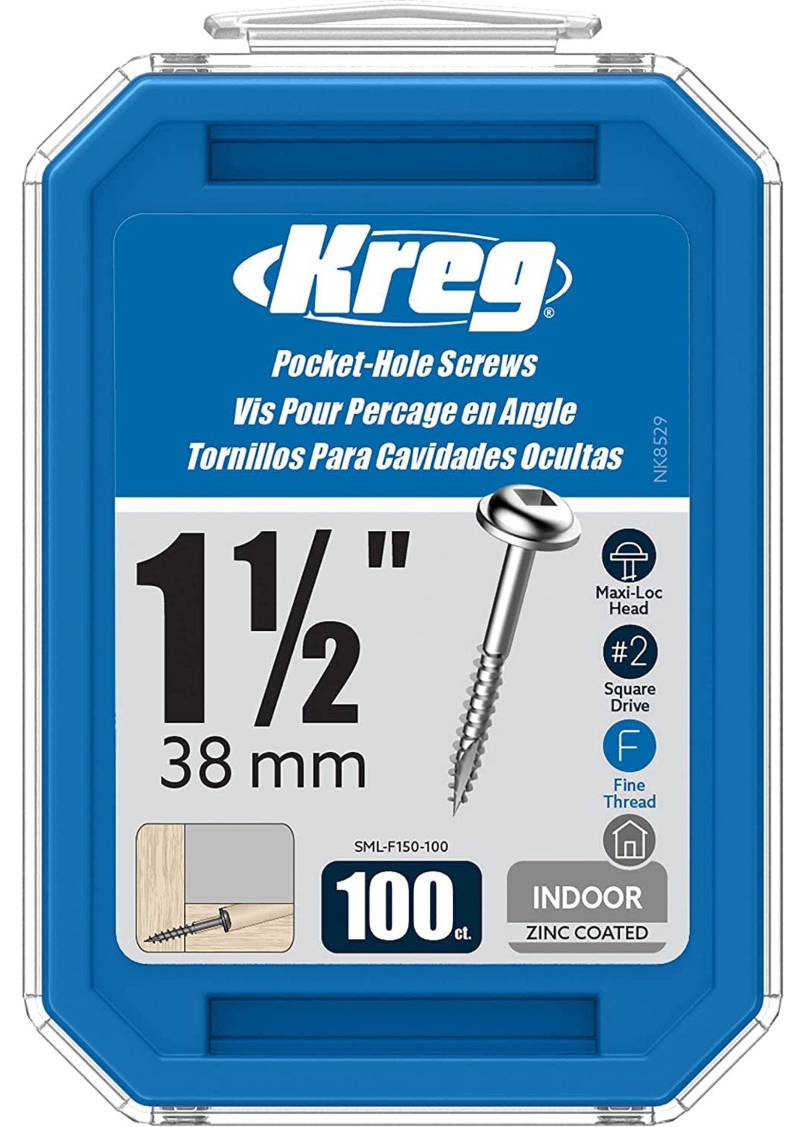 Kreg Kreg Pocket Screws - 1-1/2", #7 Fine, Washer-Head, 100ct
