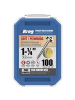 Kreg Kreg Pocket Screws - 1-1/4", #8 Coarse, Washer-Head, 100ct