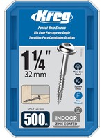 Kreg Kreg Pocket Screws - 1-1/4", #7 Fine, Washer-Head, 500ct