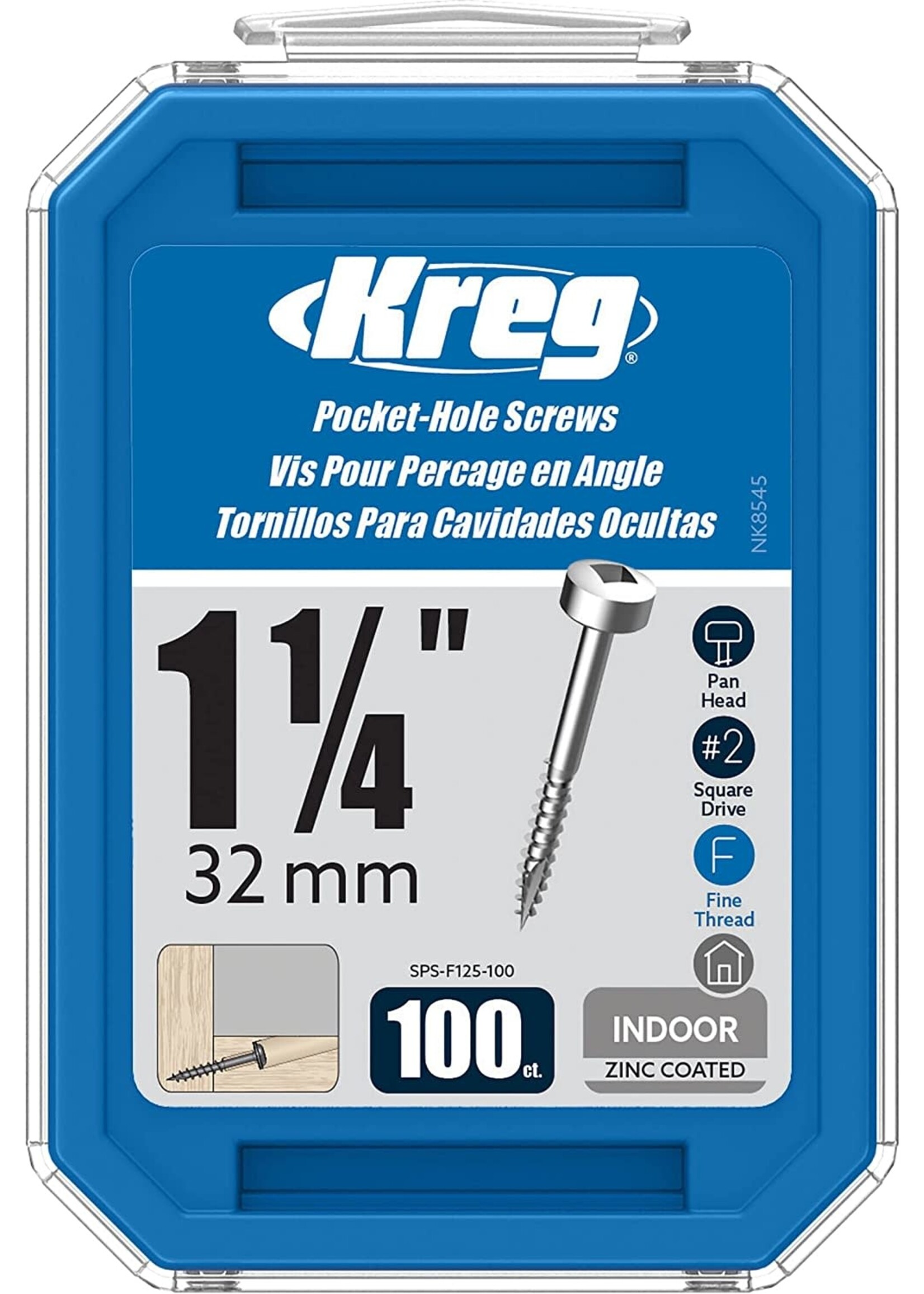 Kreg Kreg Pocket Screws - 1-1/4", #6 Fine, Pan-Head, 100ct