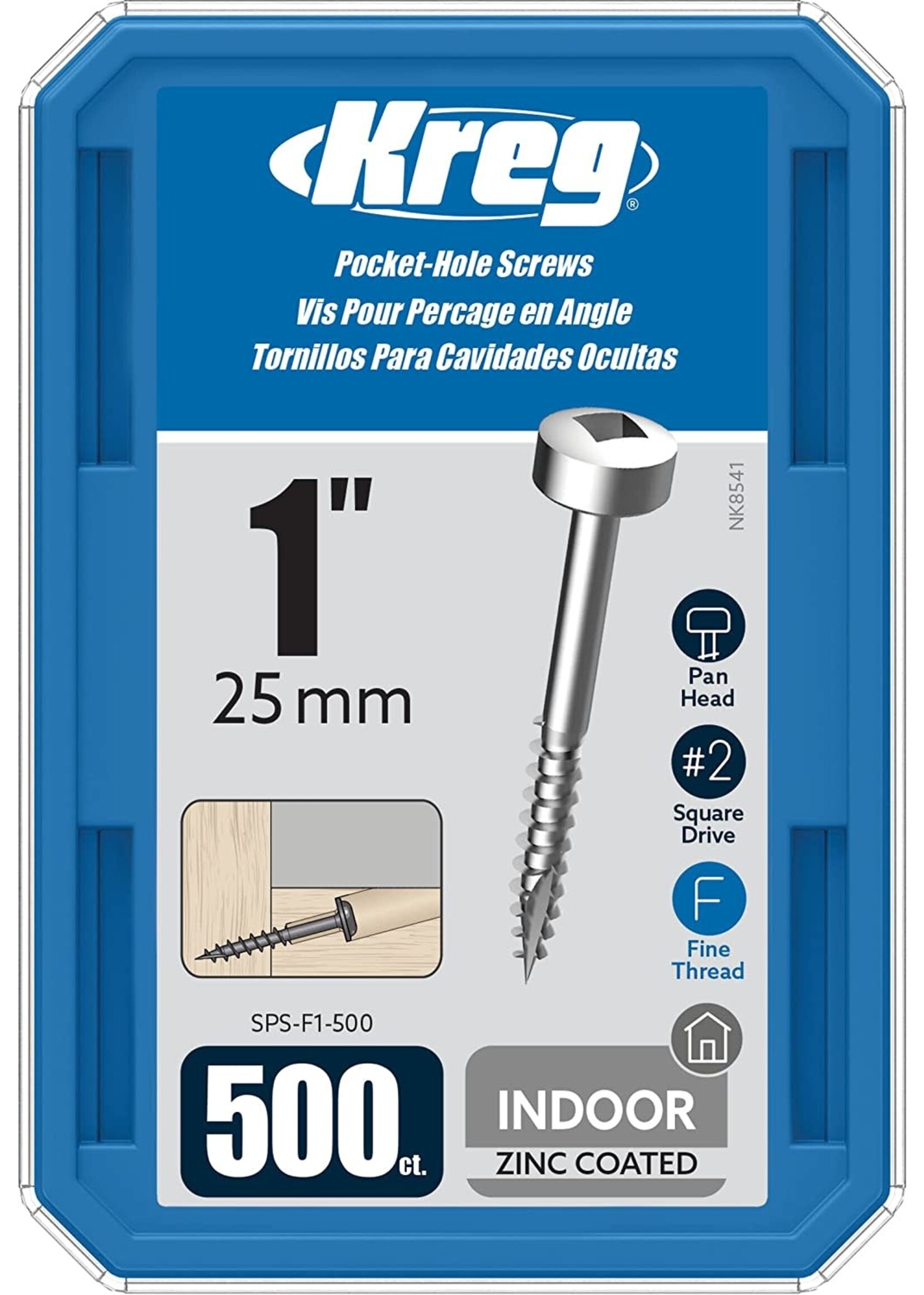 Kreg Kreg Pocket Screws - 1", #6 Fine, Pan-Head, 500ct