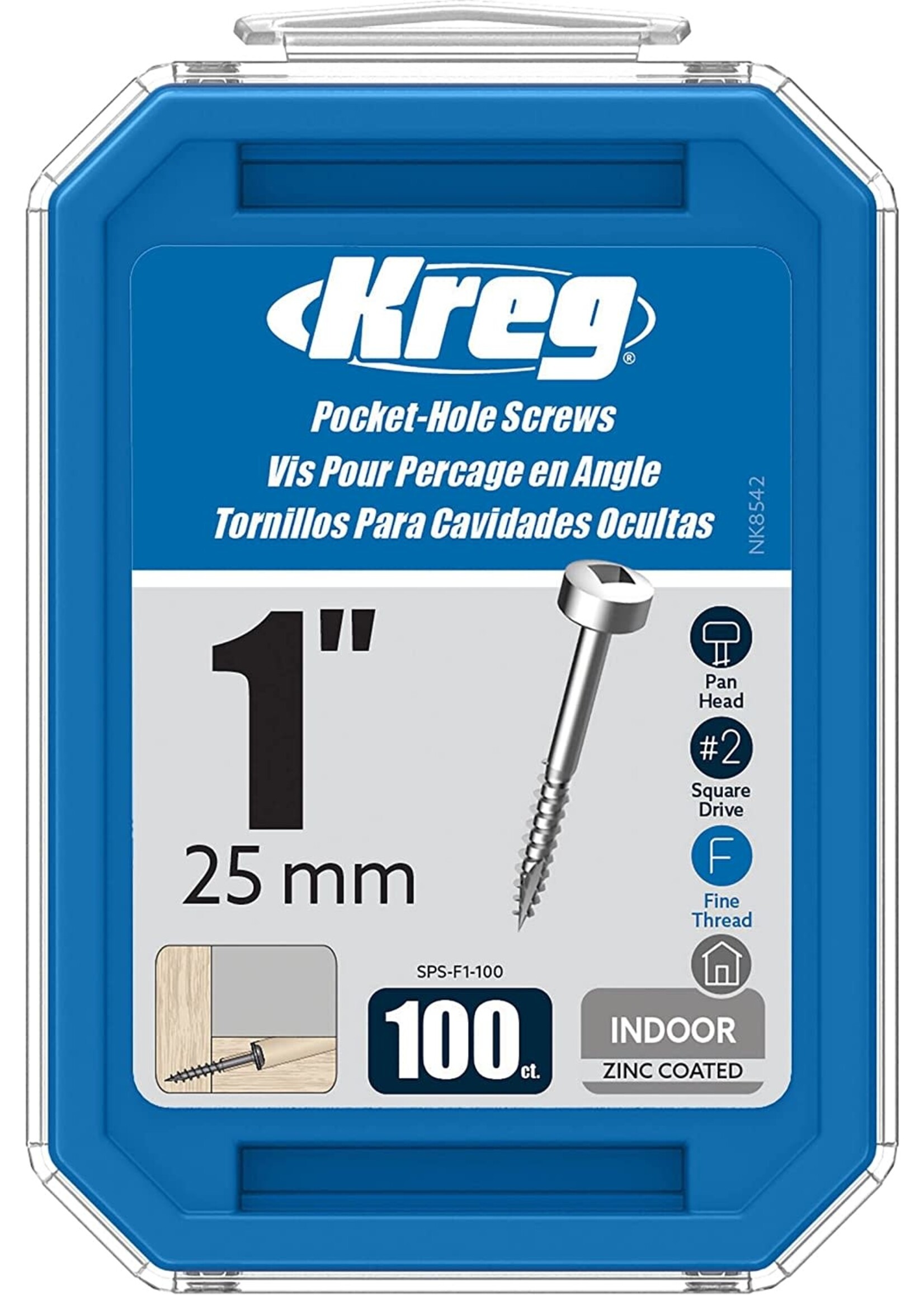 Kreg Kreg Pocket Screws - 1", #6 Fine, Pan-Head, 100ct