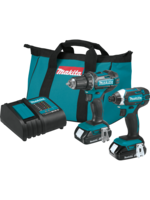 Makita 18V LXT® Lithium-Ion Compact Cordless 2 Pc. Combo Kit, XFD10Z, XDT11Z, bag (1.5Ah)