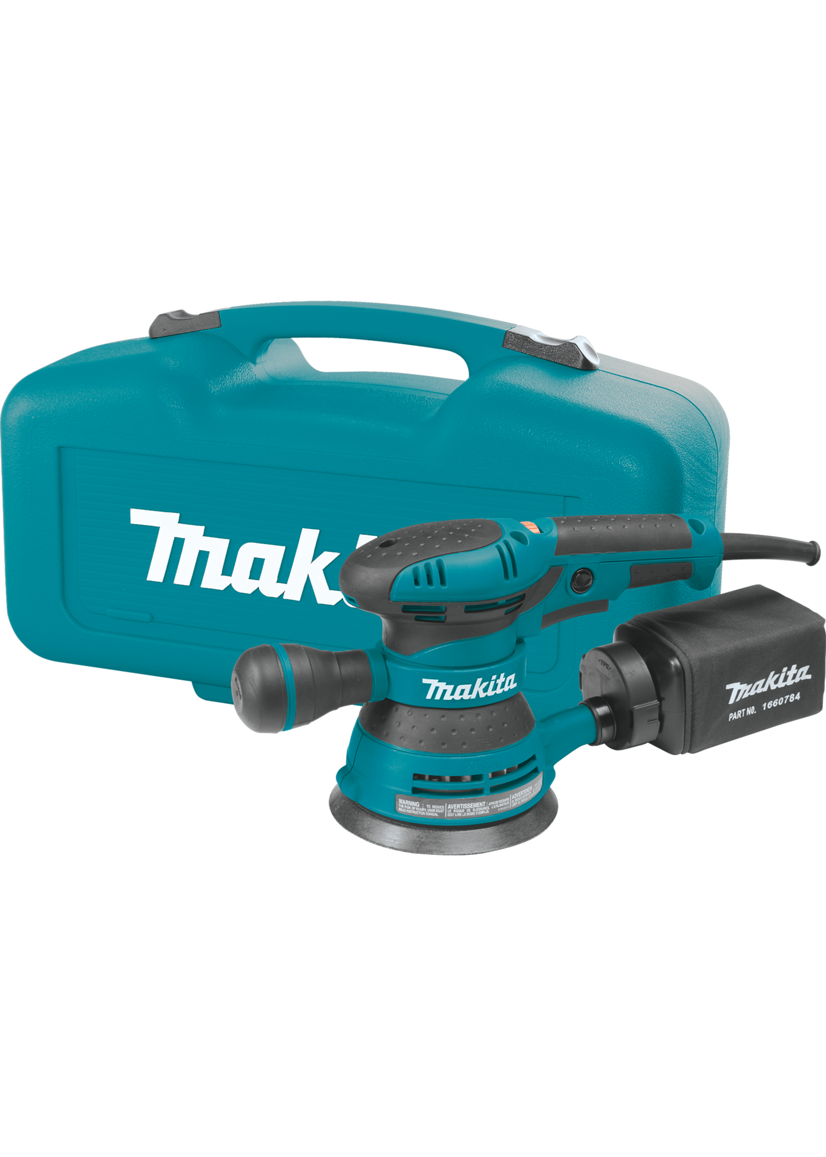 Makita 5” Random Orbit Sander, 3 AMP, 4,000-12,000 OPM, var. spd., case