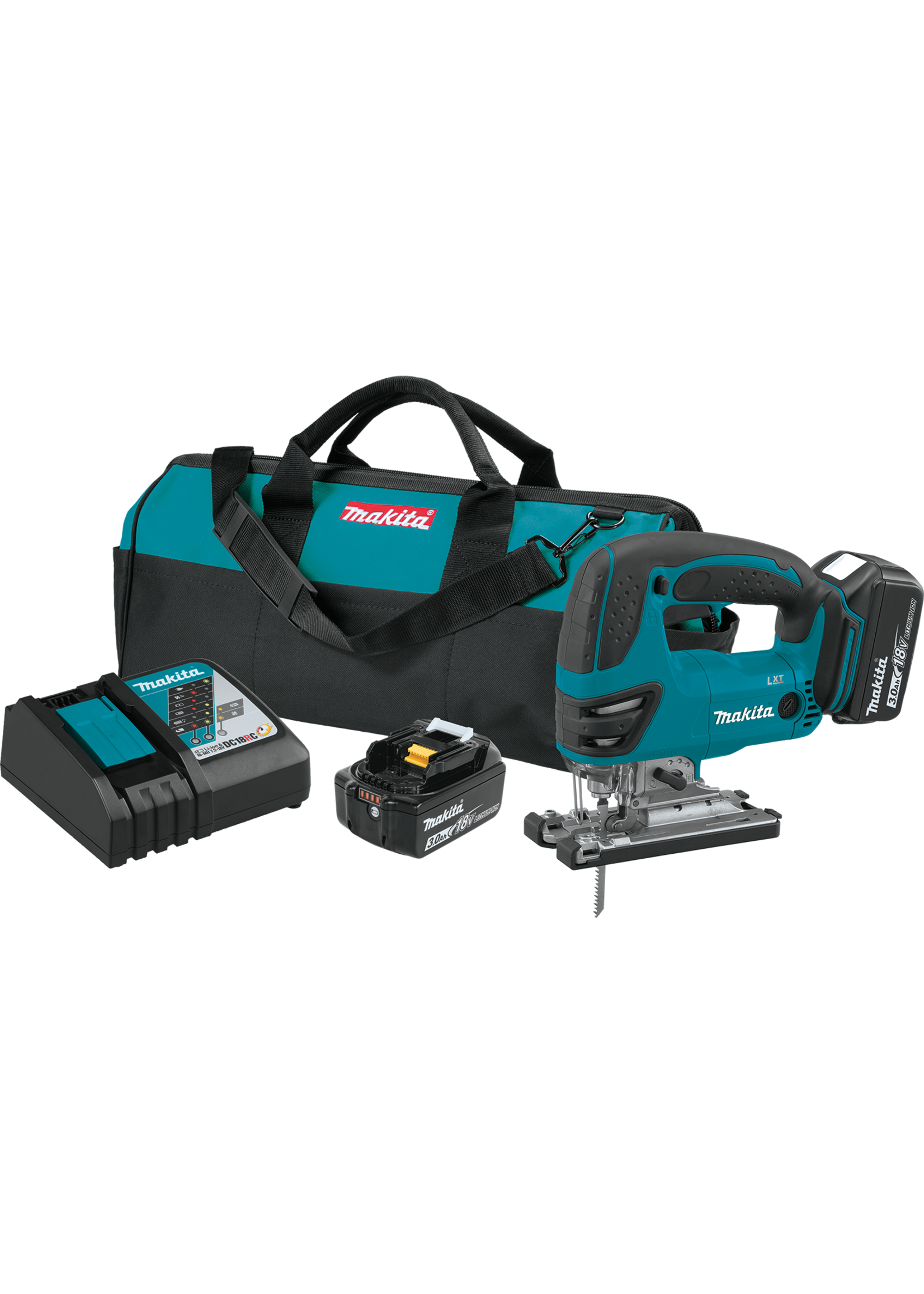 Makita 18V LXT® Lithium-Ion Cordless Jig Saw Kit, orbital, var. spd., L.E.D. Light, bag (3.0Ah)