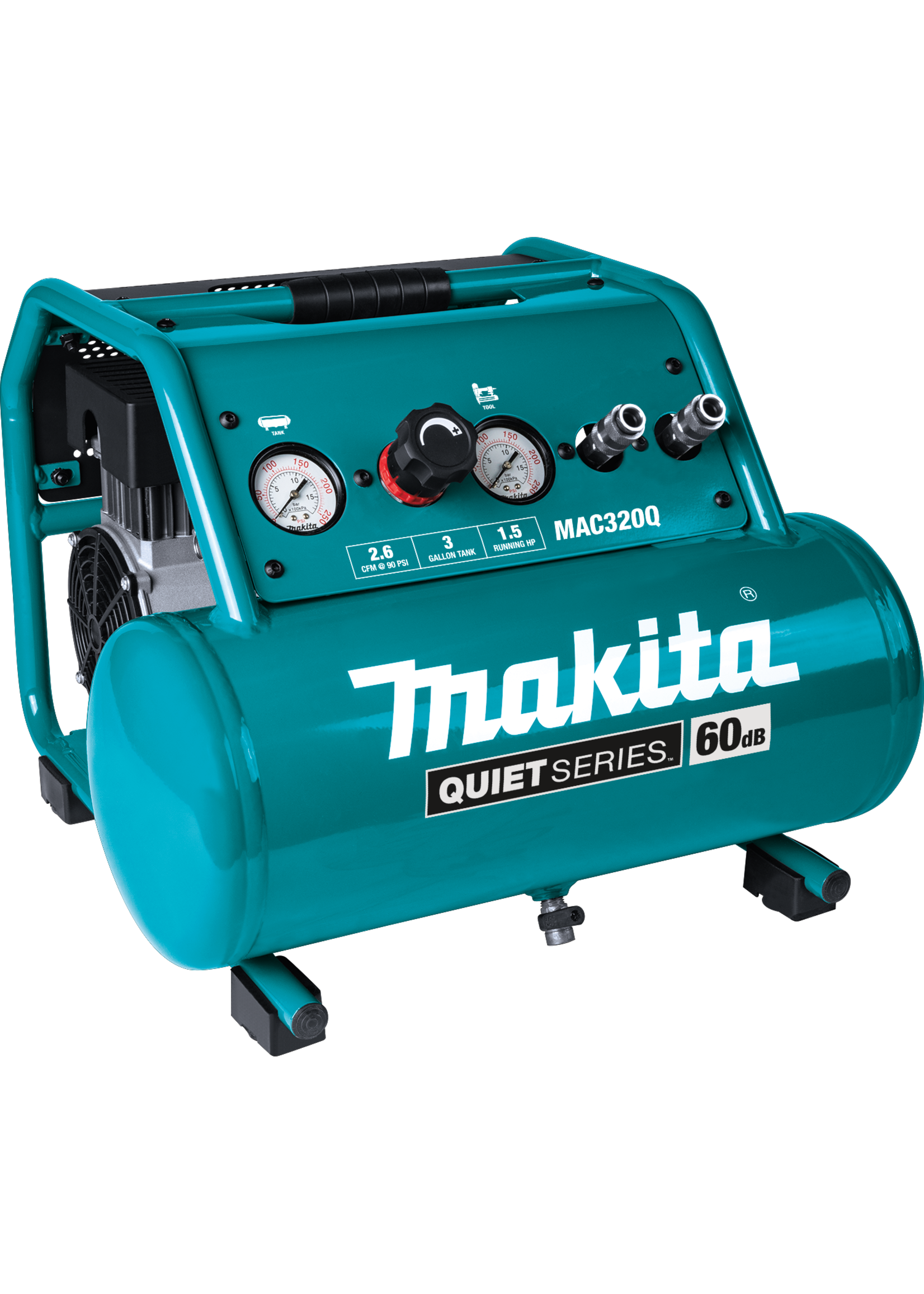 Makita Quiet Series 1-1/2 HP, 3 Gallon, Oil-Free, Electric Air Compressor