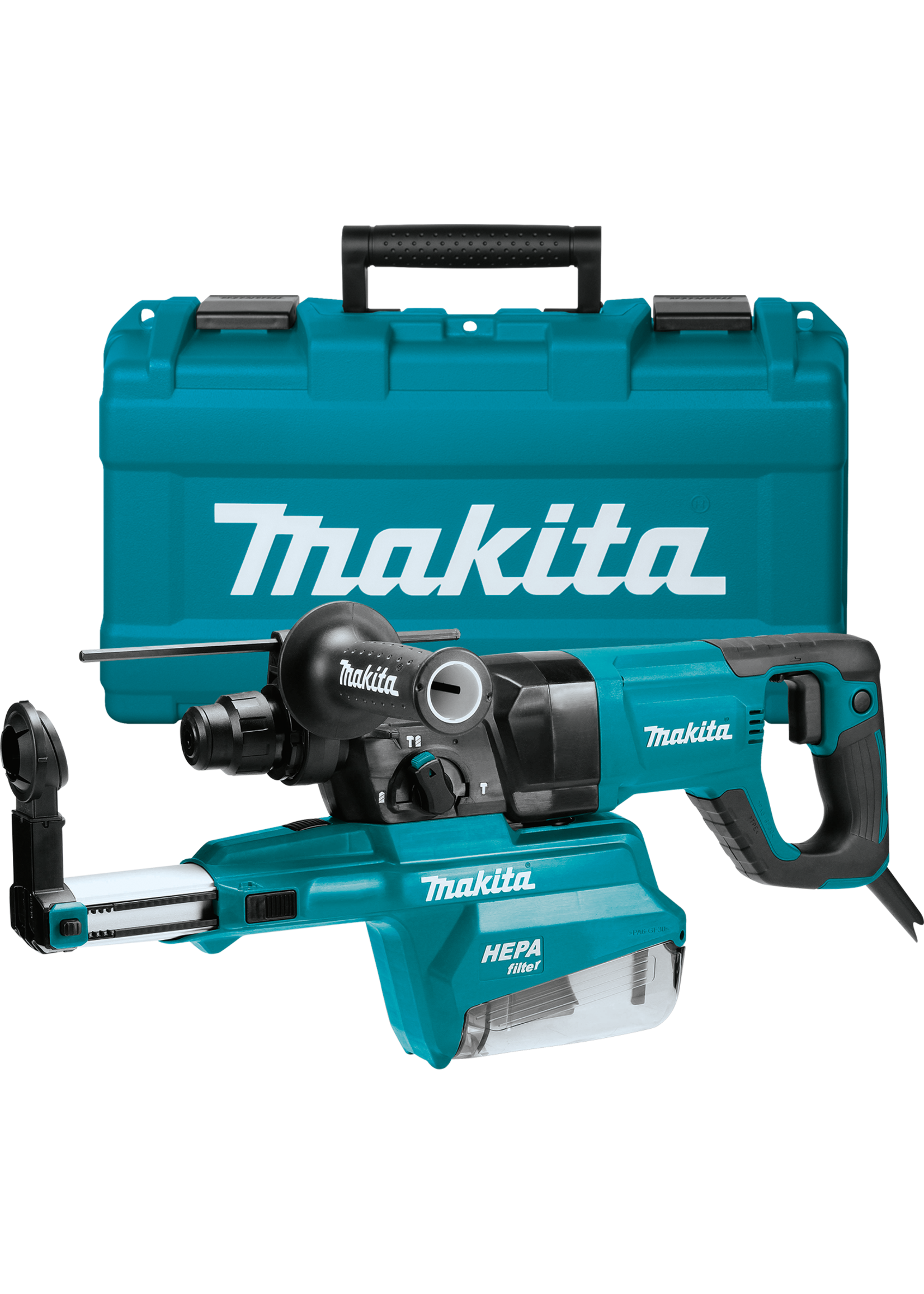 Makita 1" AVT® Rotary Hammer, accepts SDS-PLUS bits, w/ HEPA Dust Extractor, 3-mode, var. spd., case (D-handle)