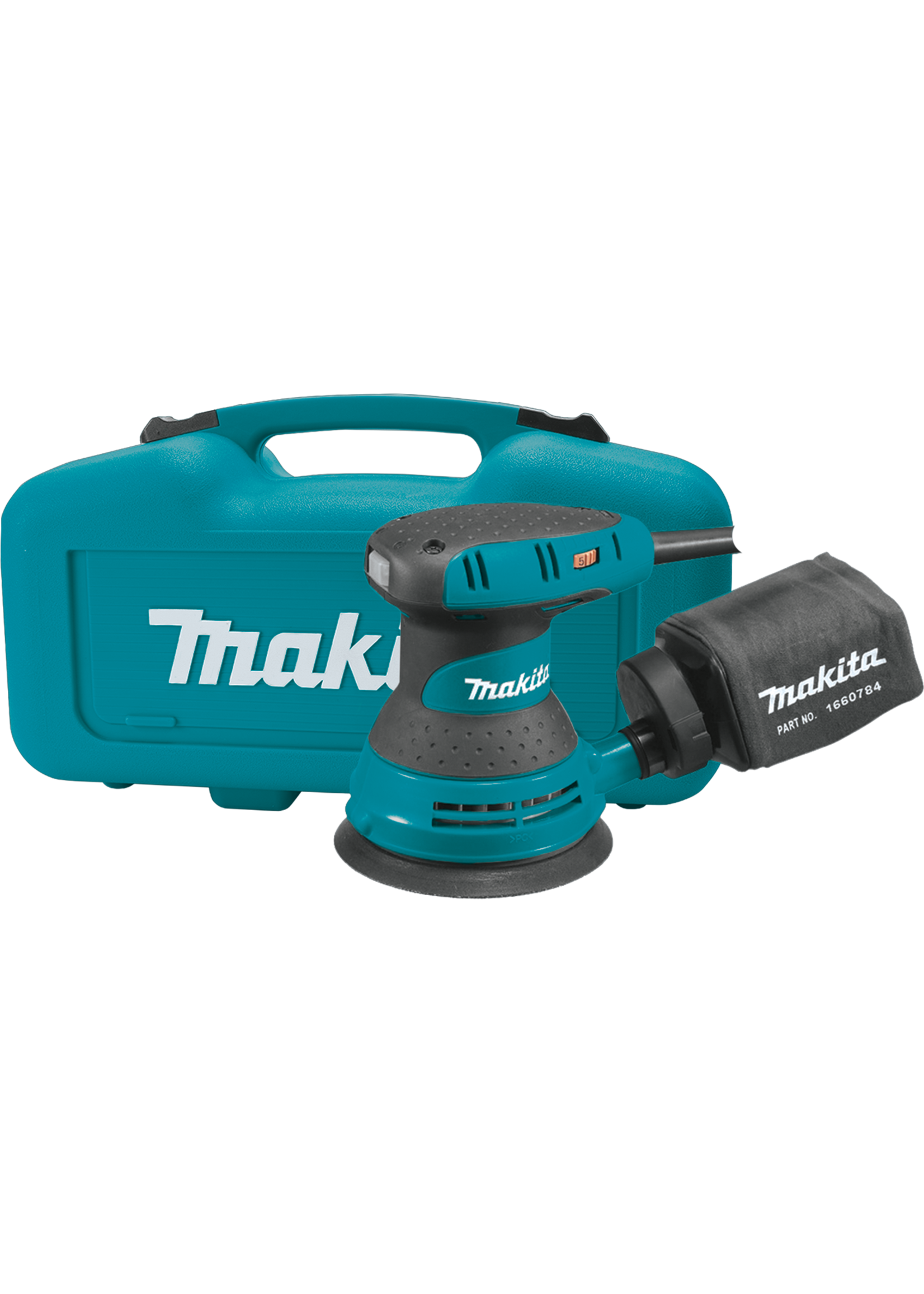 Makita 5" Random Orbit Sander, 3 AMP, 4,000-12,000 OPM, var. spd., case