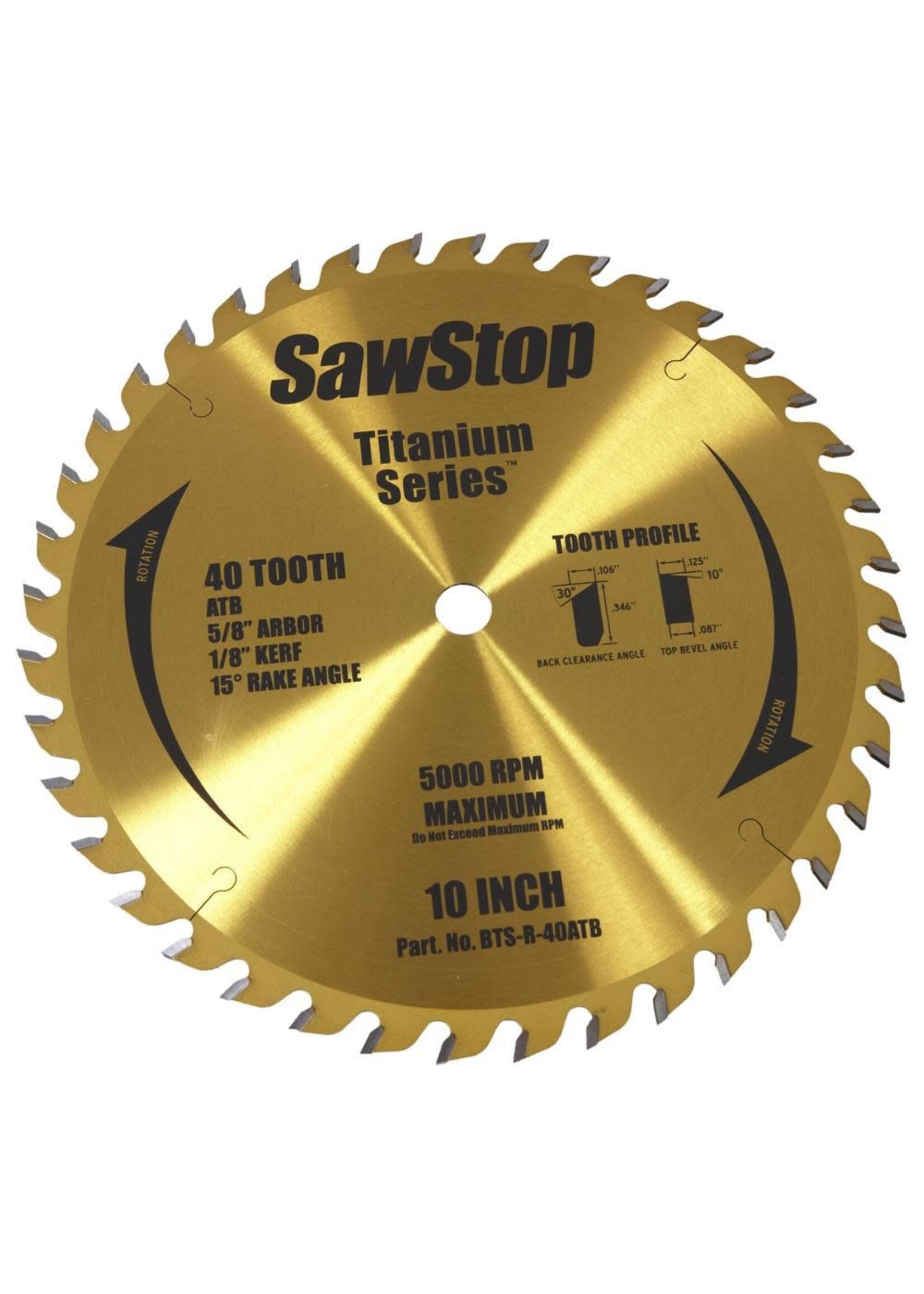 Saw Stop BTS-R-40ATB Titanium Series 40-Tooth Combination Blade