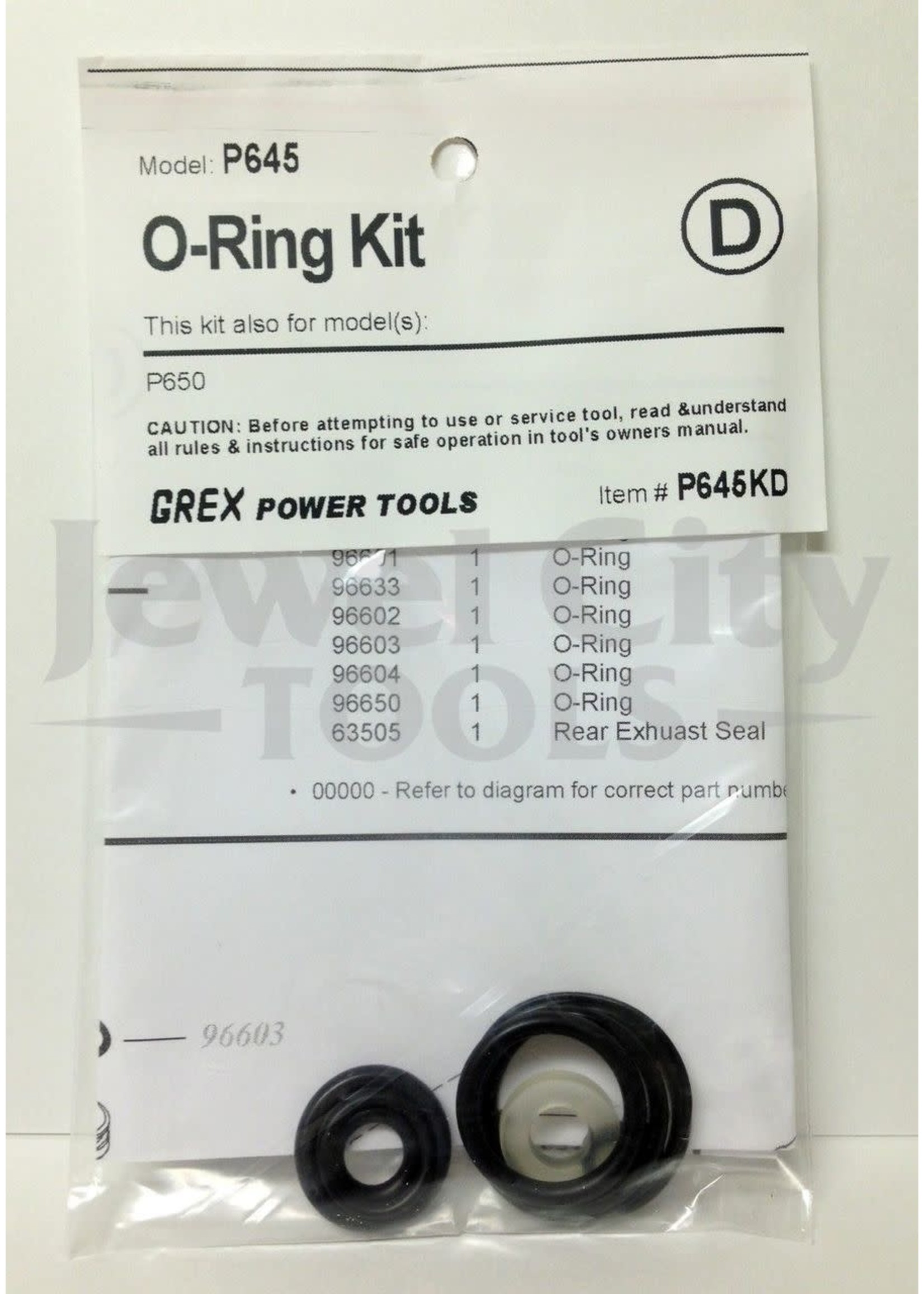 Grex P650LXKD - O-Ring Kit, Model P650LX, P650LXE & H850LX