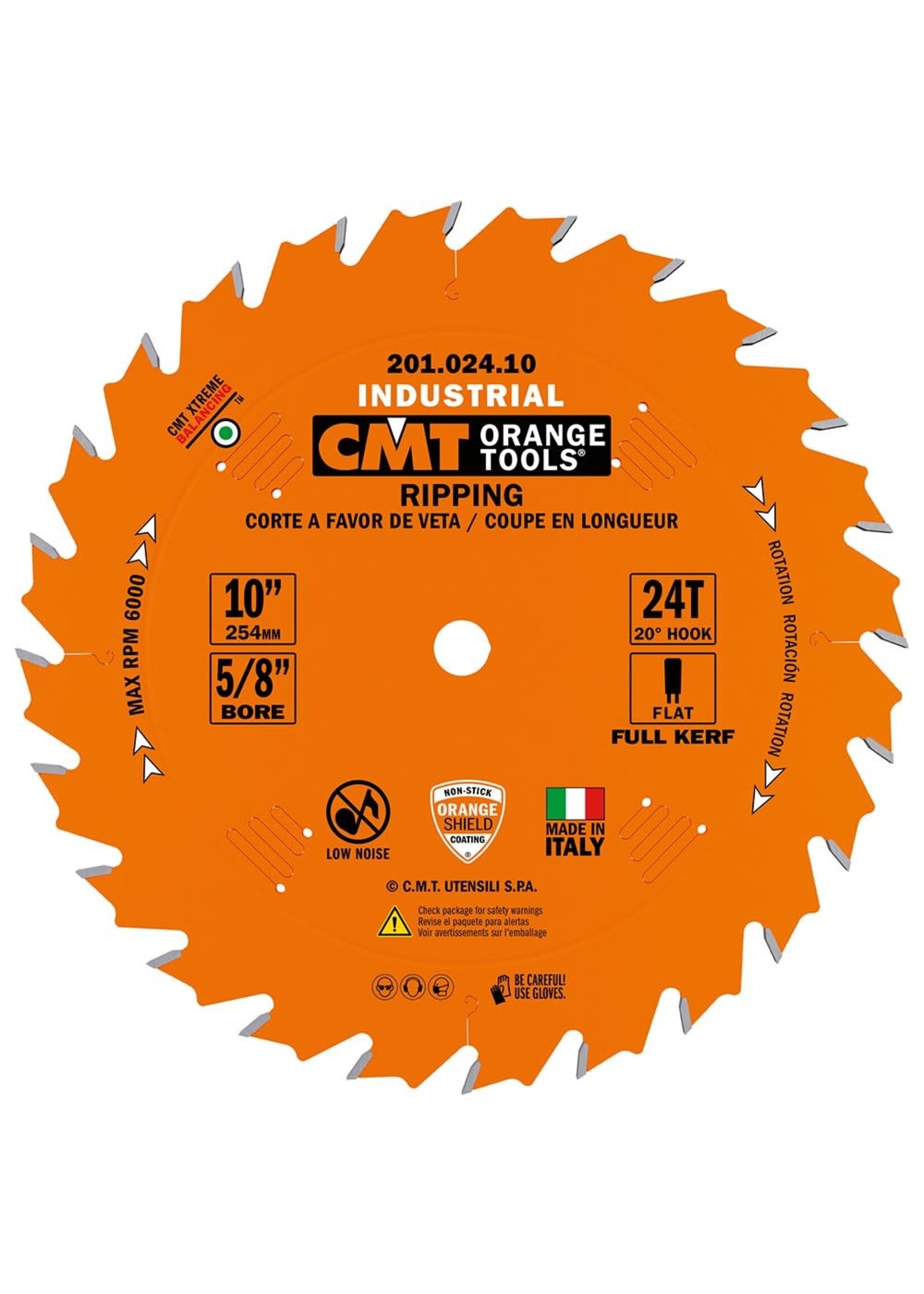 CMT 201.024.10 RIPPING SAW BLADE 10x0.126x5/8inch T=24 FTG