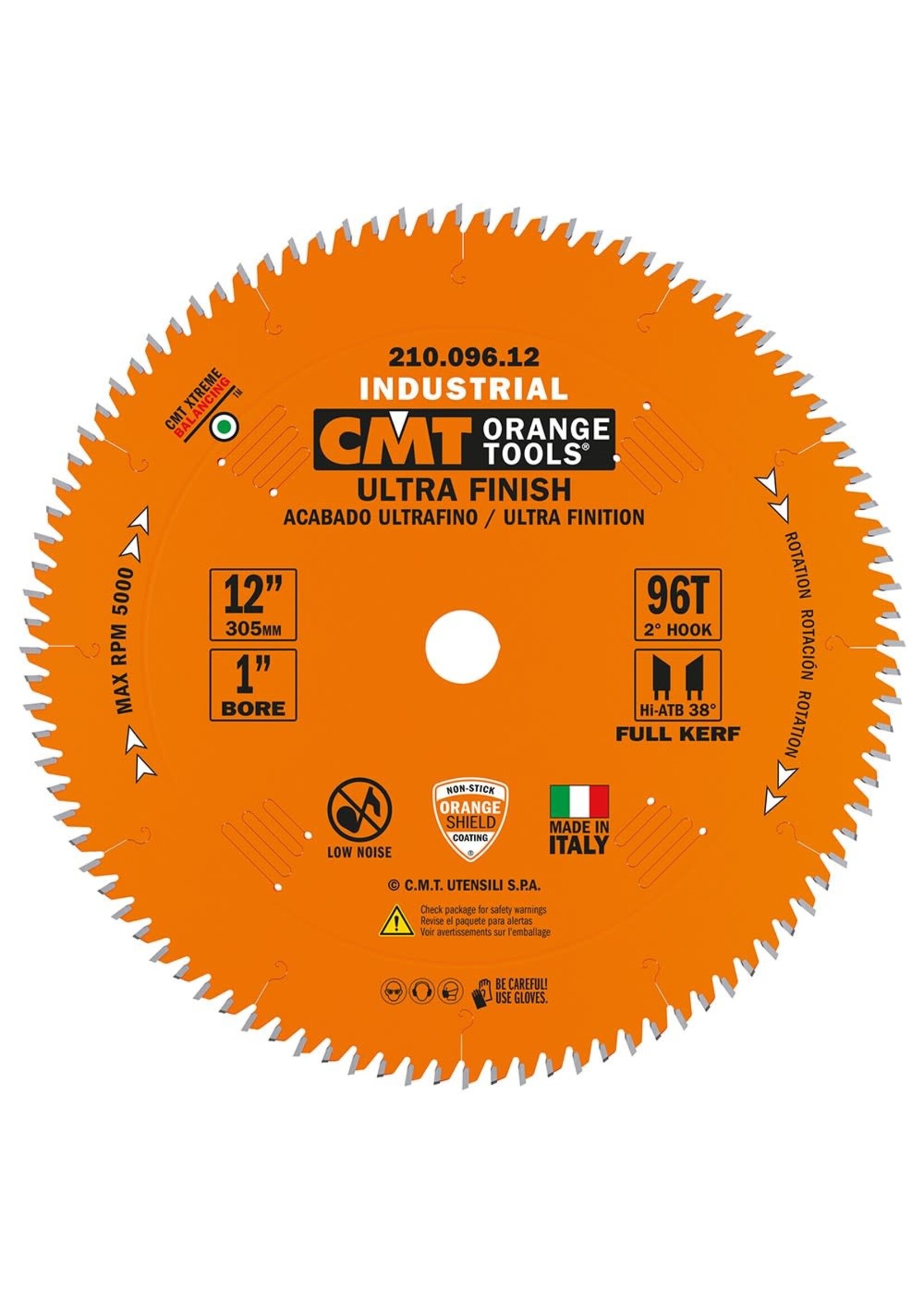 CMT 210.096.12 MELAMINE & FINE CUT 12x0.126/0.087x1inch T=96 HiATB 38°