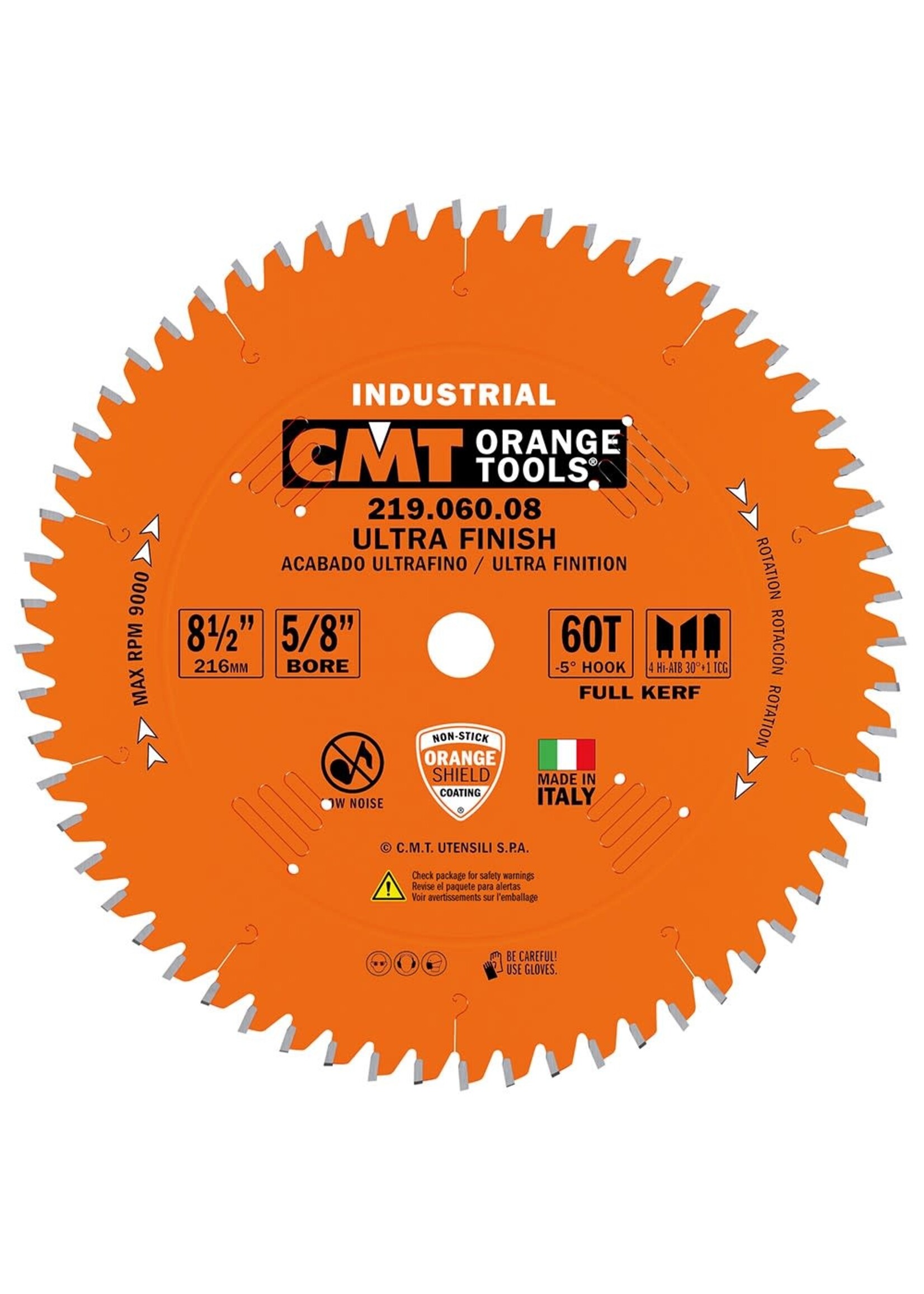 CMT 219.060.08 COMPOUND MITER BLADE 8-1/2x0.118x5/8inch T60 TCG+4ATB NEG