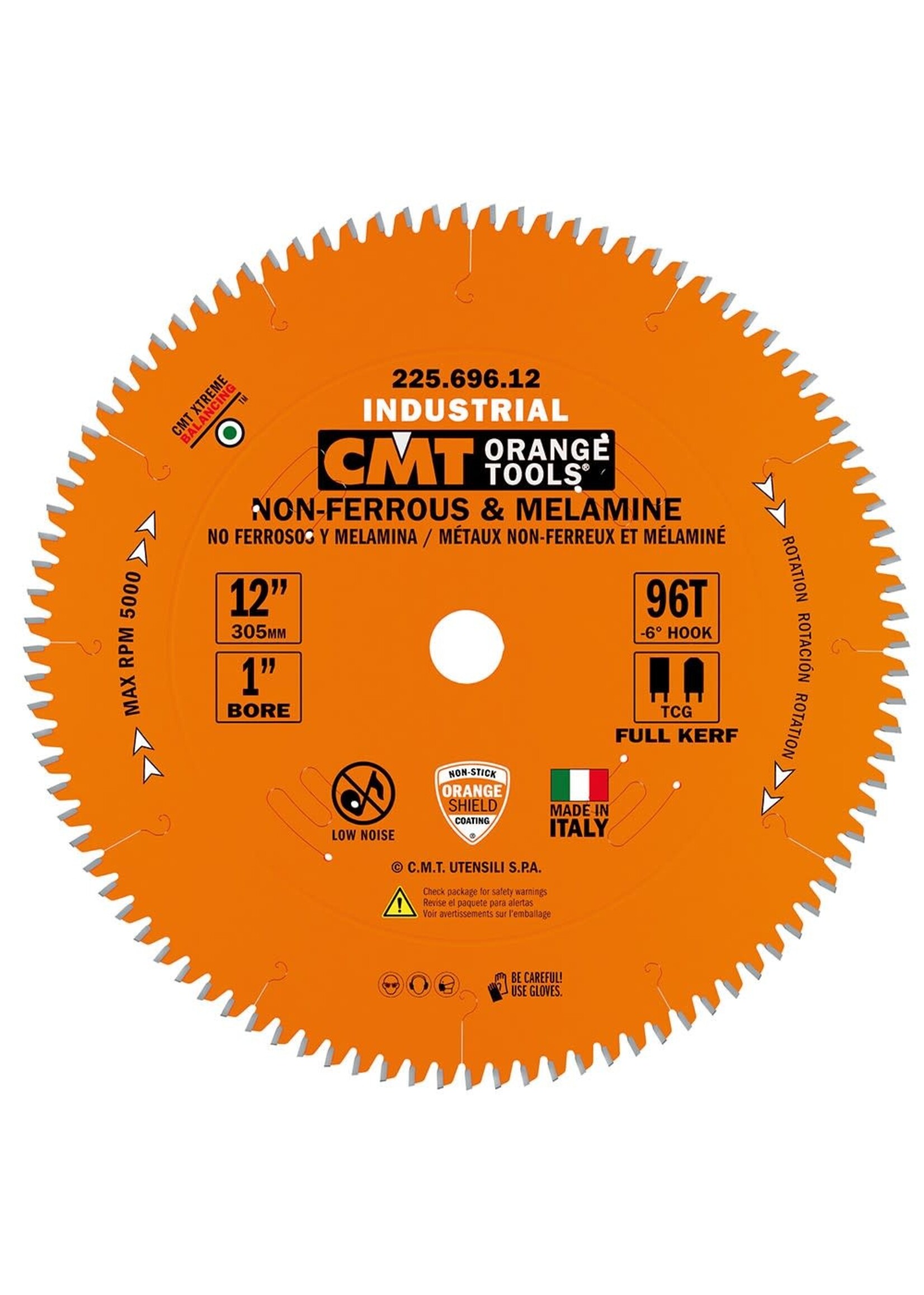 CMT 225.696.12 NON FERROUS BLADE 12x0.126/0.098x1inch T96 TCG -6°NEG