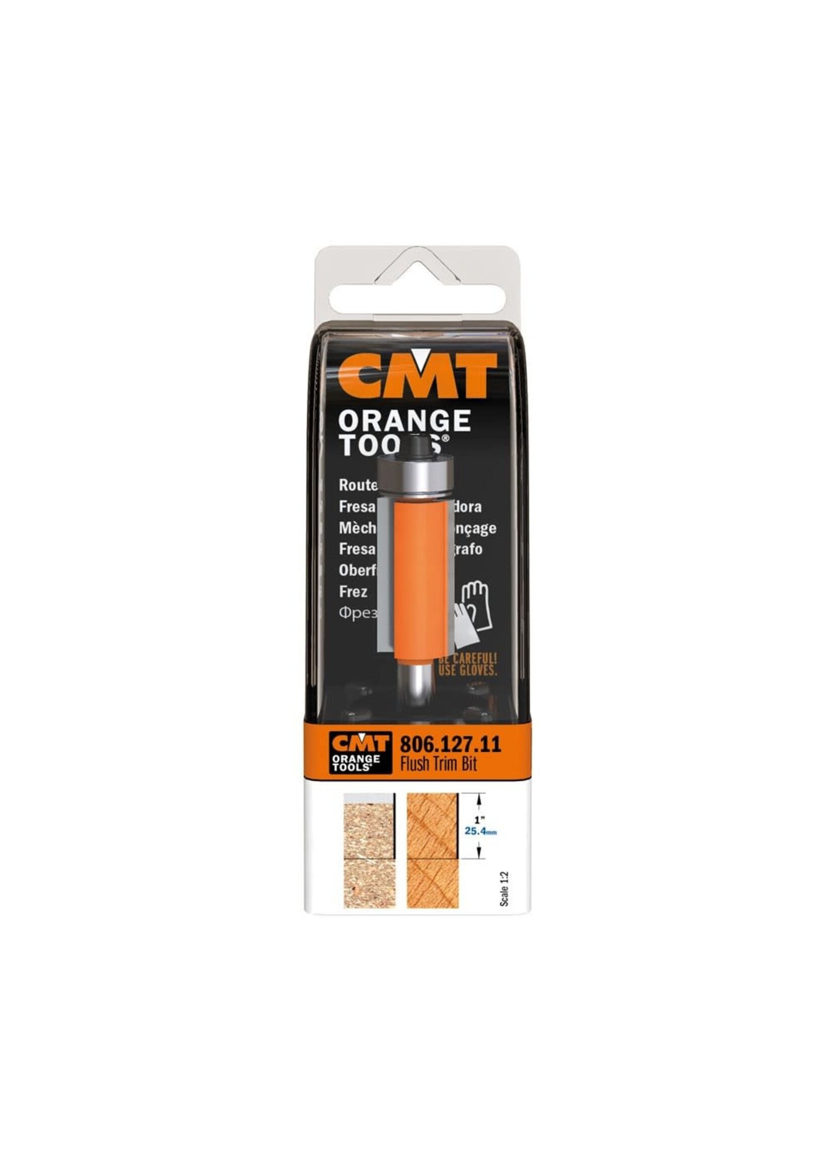CMT 806.127.11 FLUSH TRIM BIT S=1/4" D=1/2x1x2-51/64inch RH W/BEARING