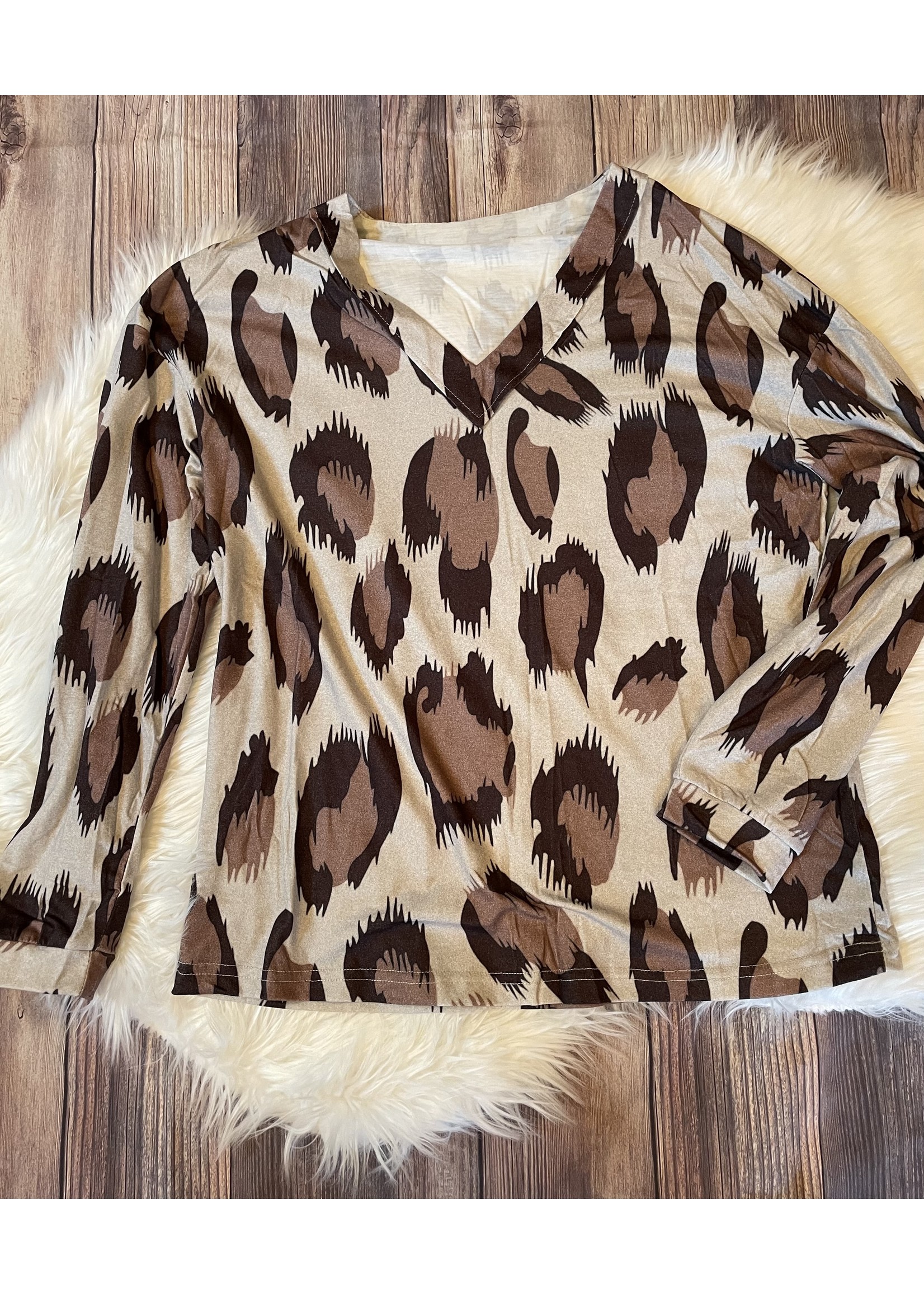 Leopard Print Long Sleeve Top