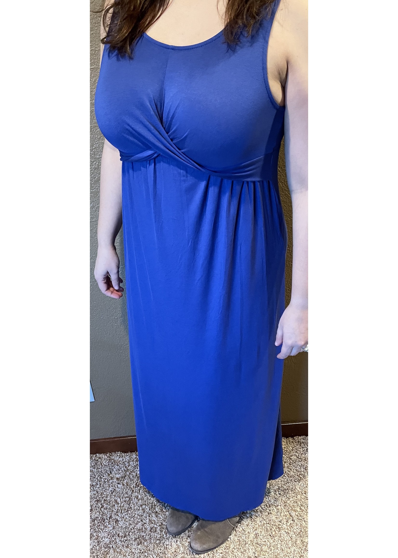 PS Kate Royal Blue Full Length Twist Dress