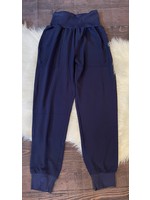 Navy High Waist Joggers with Pockets
