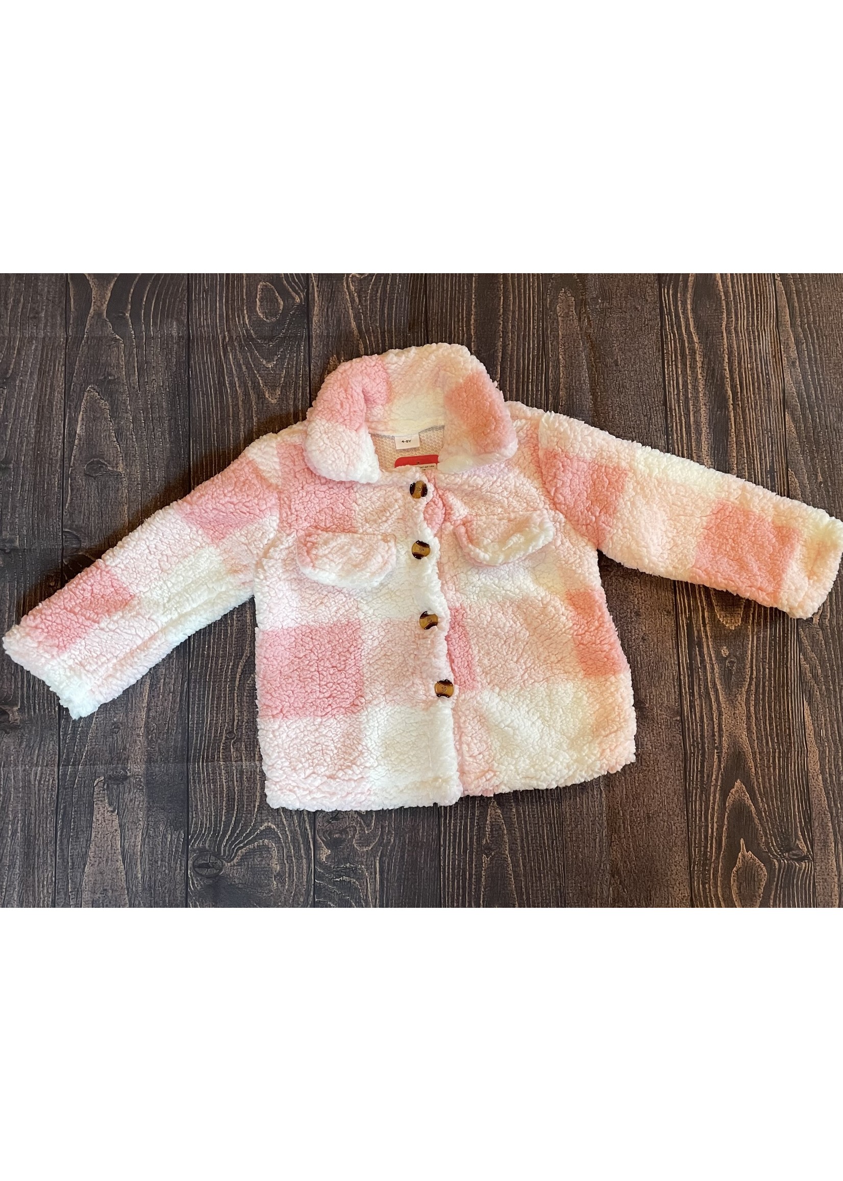 Pink and White Sherpa Jacket
