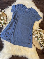 Nursing Approved Blue Button Top