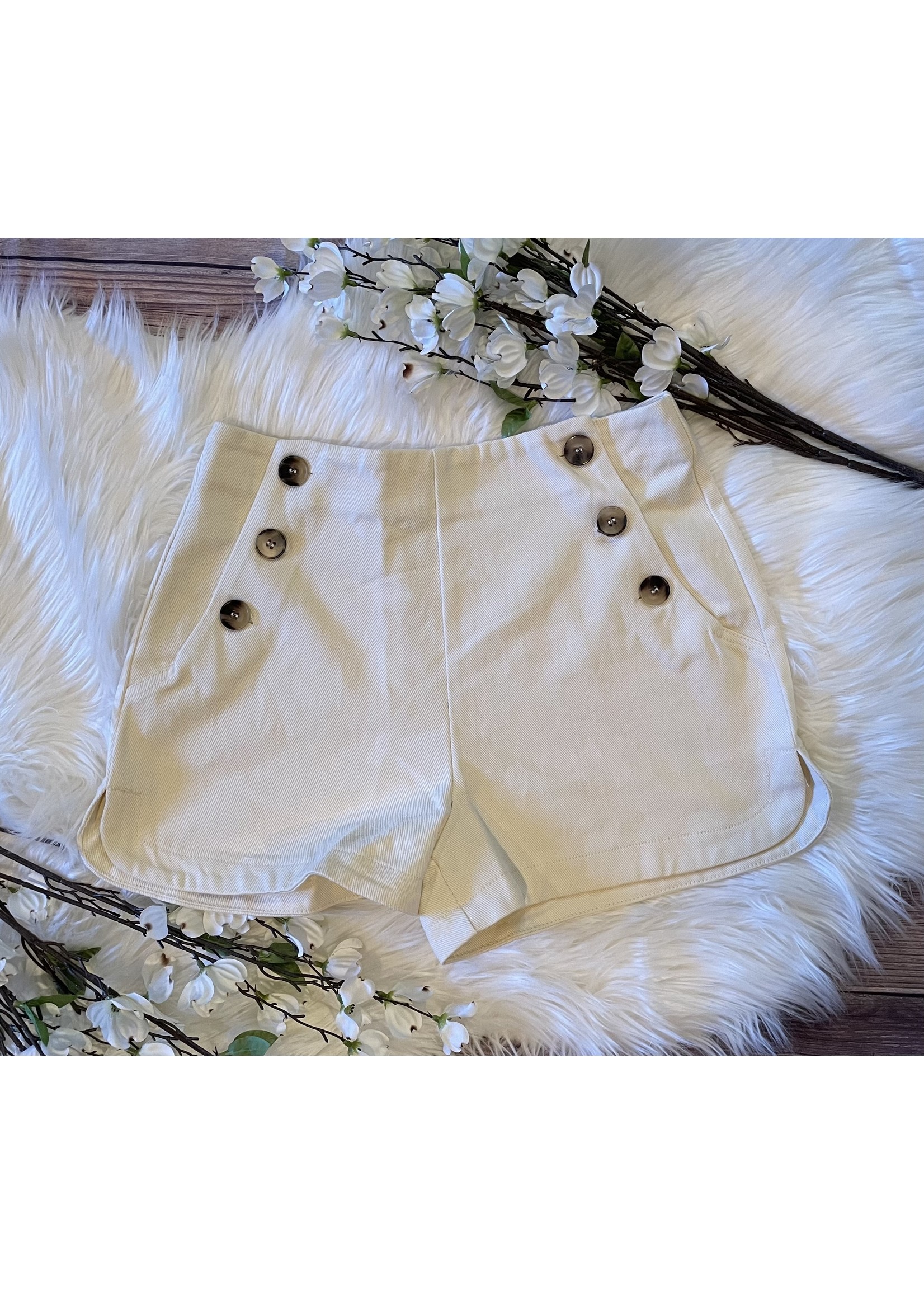 Oatmeal Button Shorts