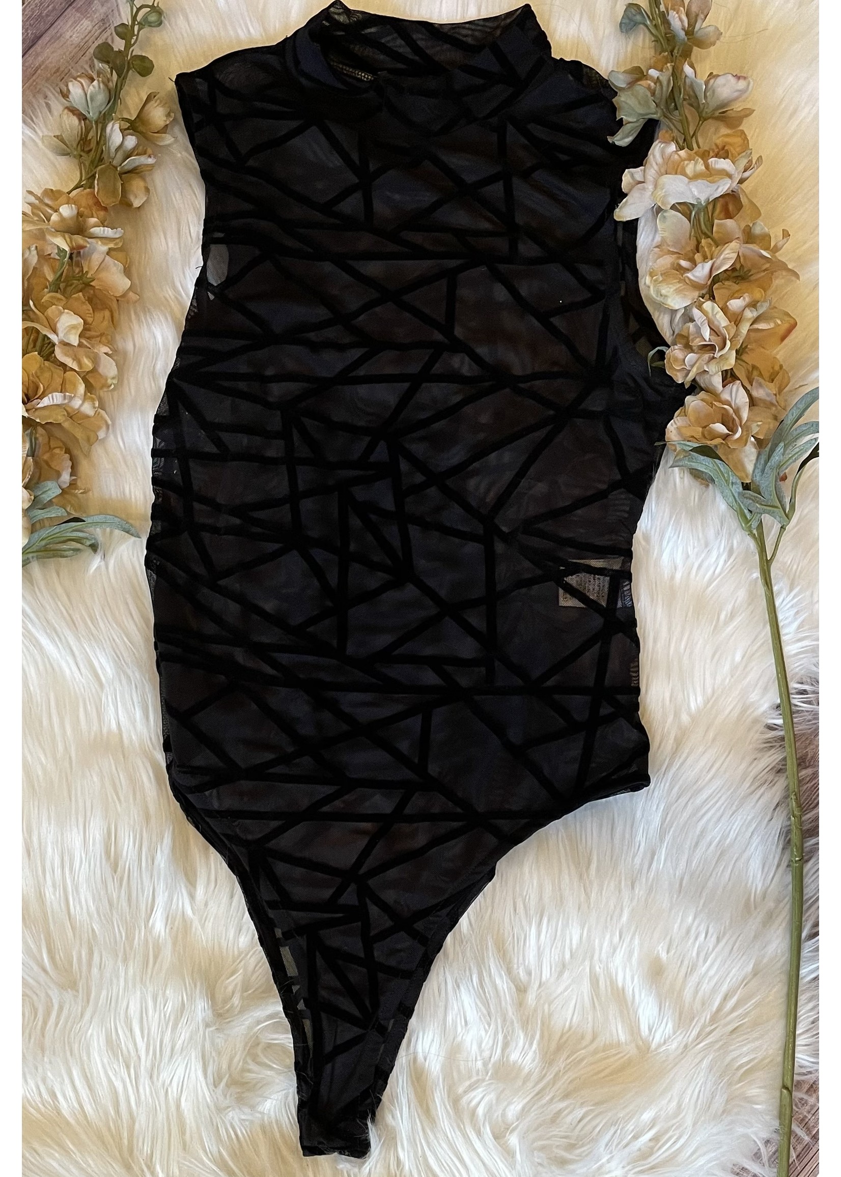 Geometric Black or Ivory Bodysuit