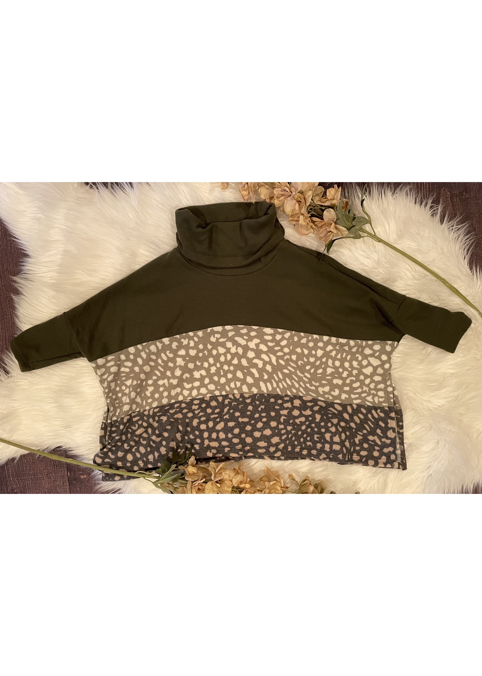 Girls Animal Print Long Sleeve Poncho