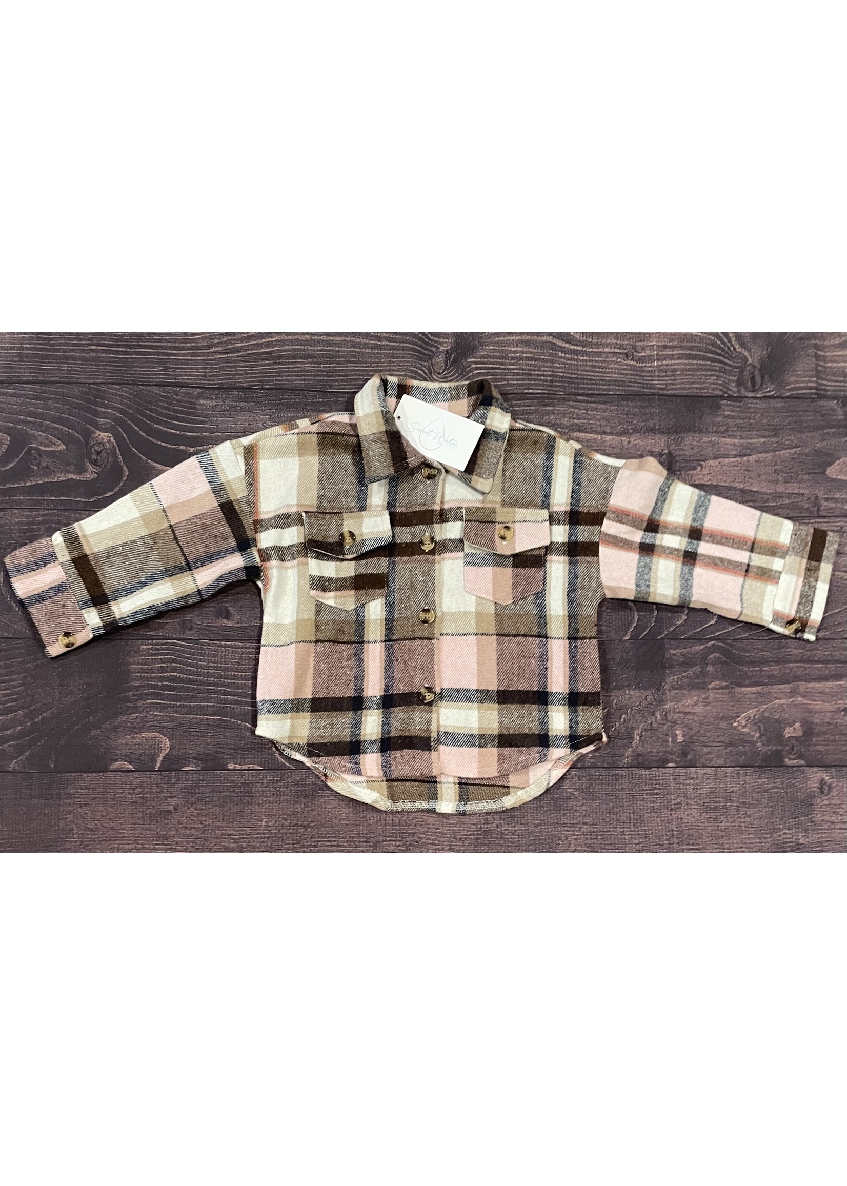 Mommy and Me Brown Plaid Kid Shacket