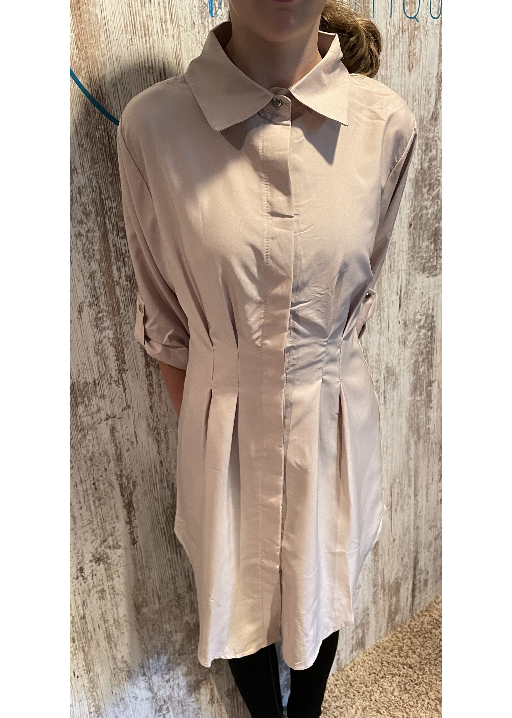 Khaki Fitted Button Tunic