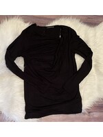 Black Twisted Neck Top