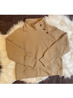 Khaki Quilted Button Top