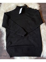 Black Big Button Knit Sweater