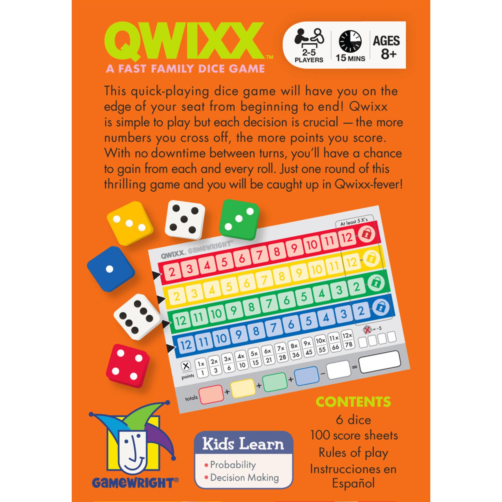 Gamewright QWIXX Dice Game (8+)