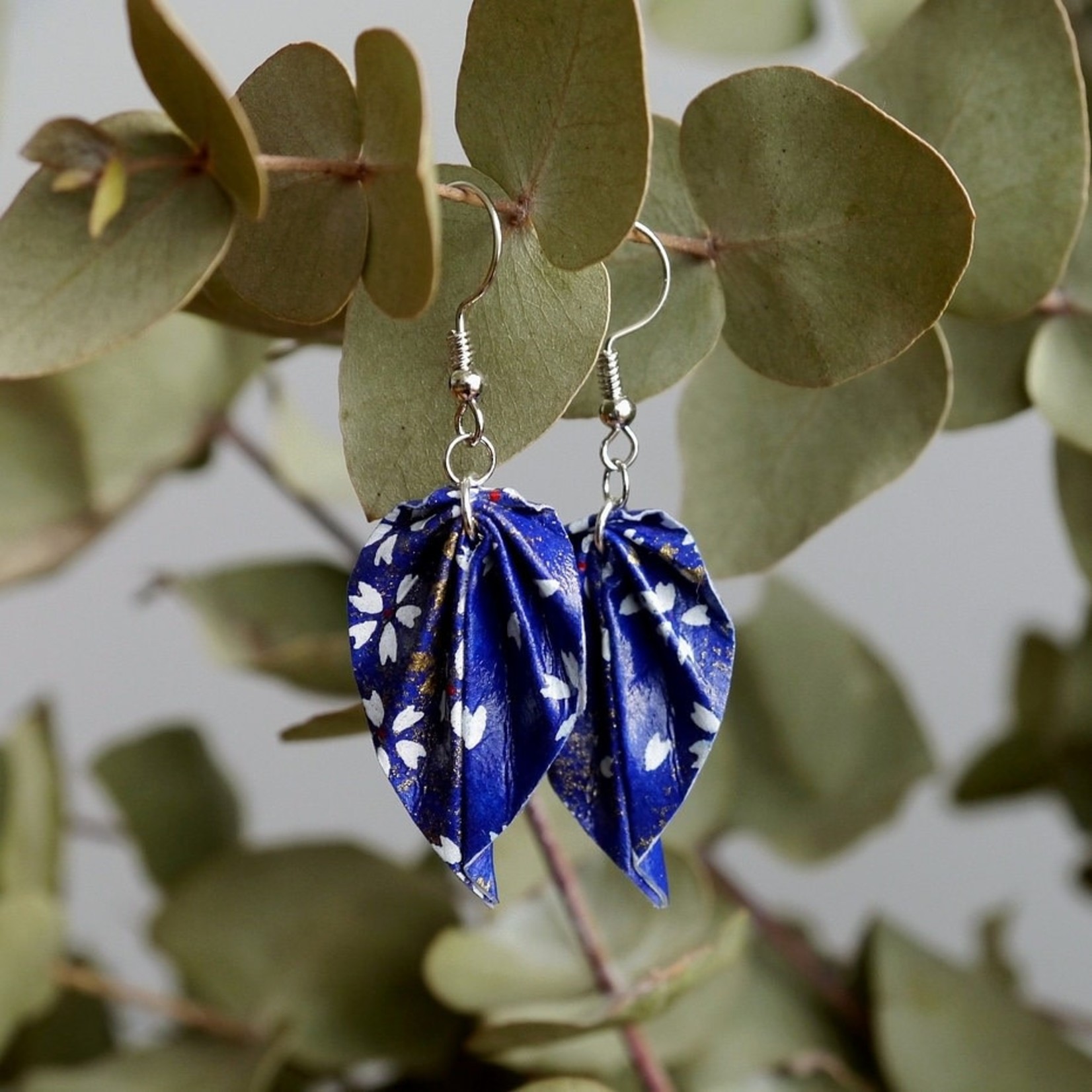 Origami Earrings - Small Leaves